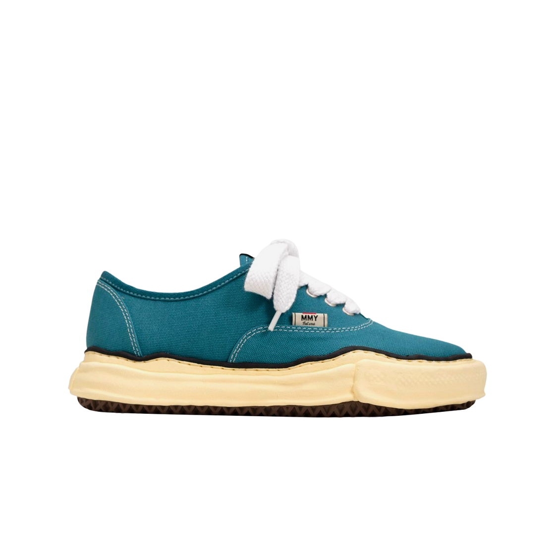 메종 미하라 야스히로 베이커 OG 솔 오버다이드 캔버스 로우탑 스니커즈 화이트 블루(Maison Mihara Yasuhiro Baker OG Sole OD Canvas Low-top Sneakers Blue)