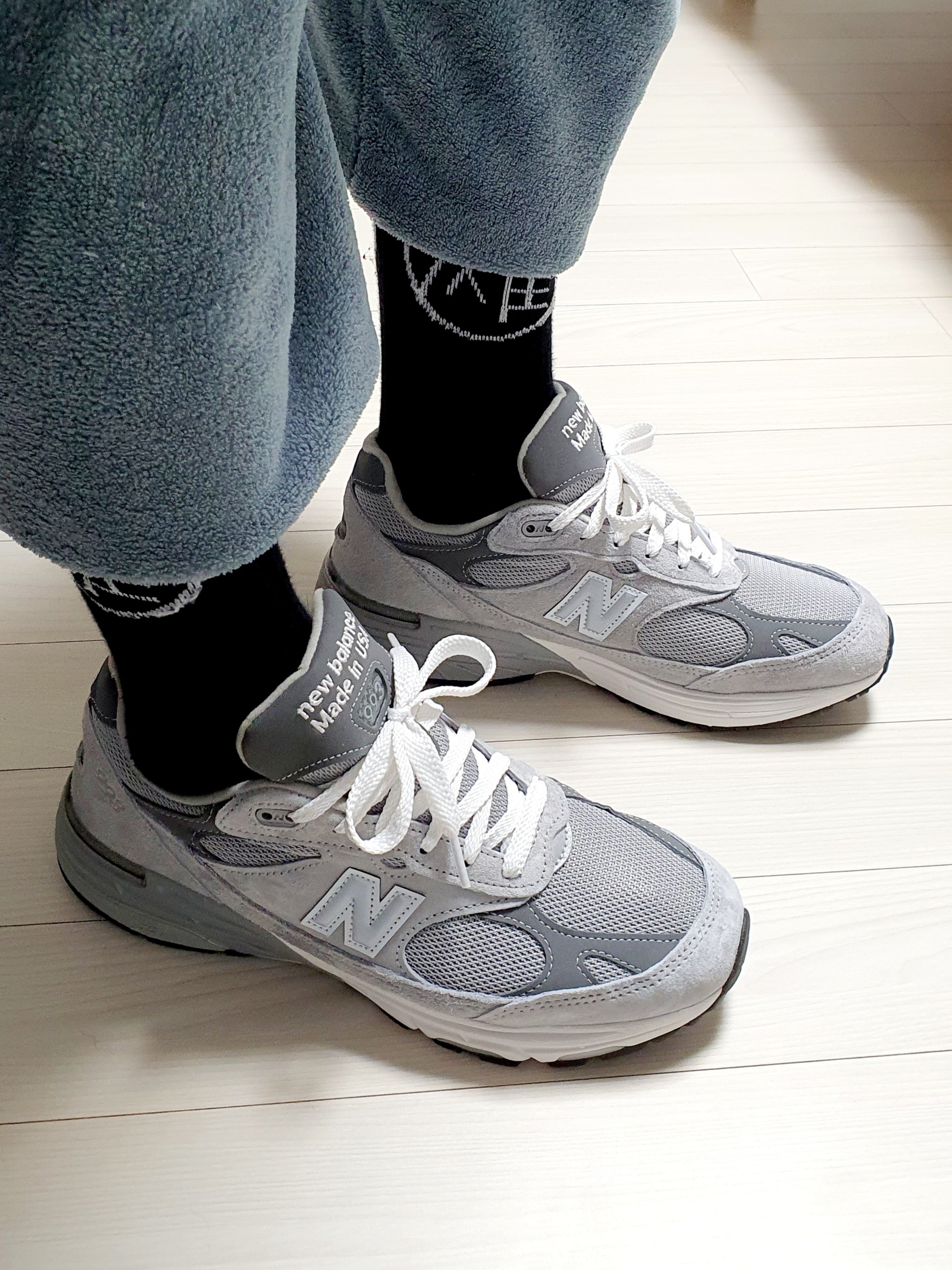 New Balance 993 Made in USA Grey - D Standard 착용 스타일 - 1
