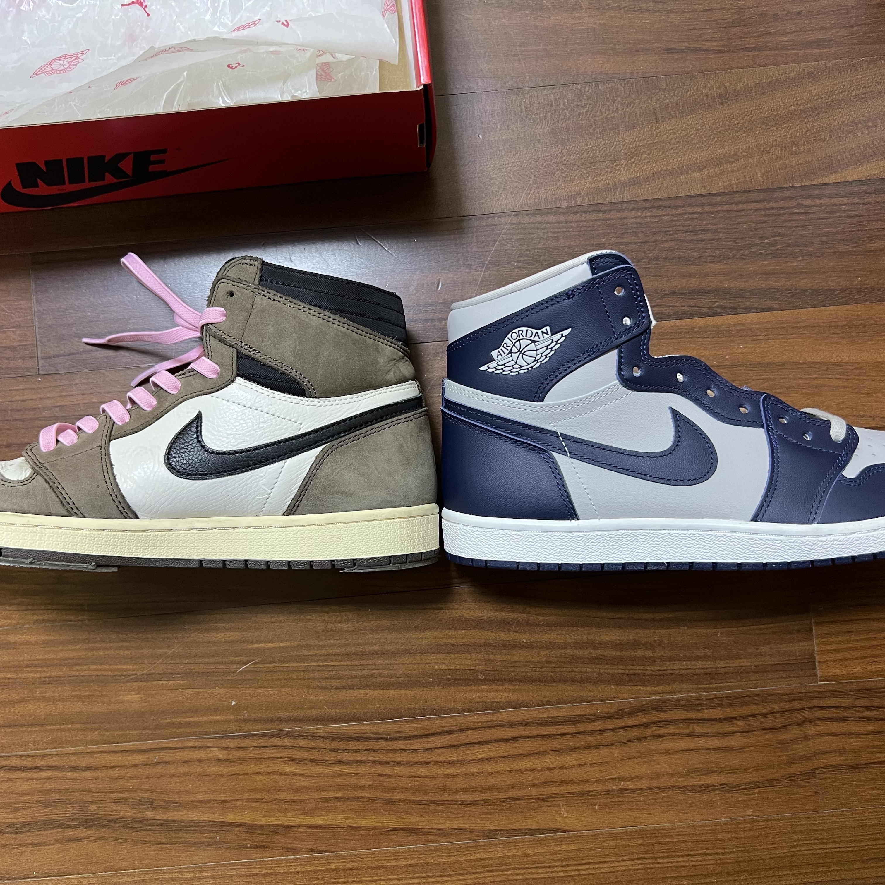 Jordan 1 High 85 College Navy, Jordan 1 Retro High OG Defiant SB LA to Chicago 착용 스타일 - 4