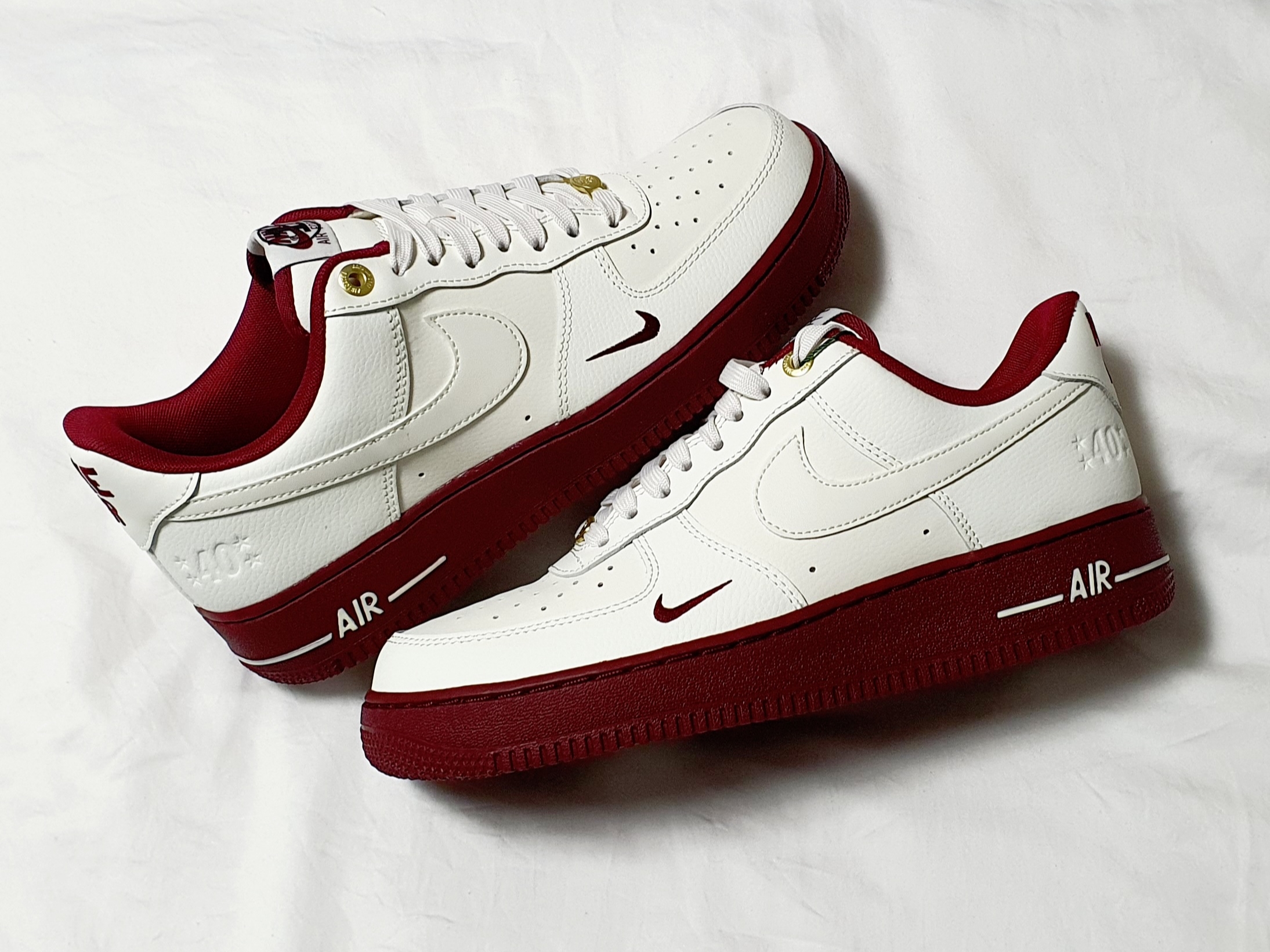 (W) Nike Air Force 1 '07 SE 40th Anniversary Join Forces Sail Team Red 착용 스타일 - 1