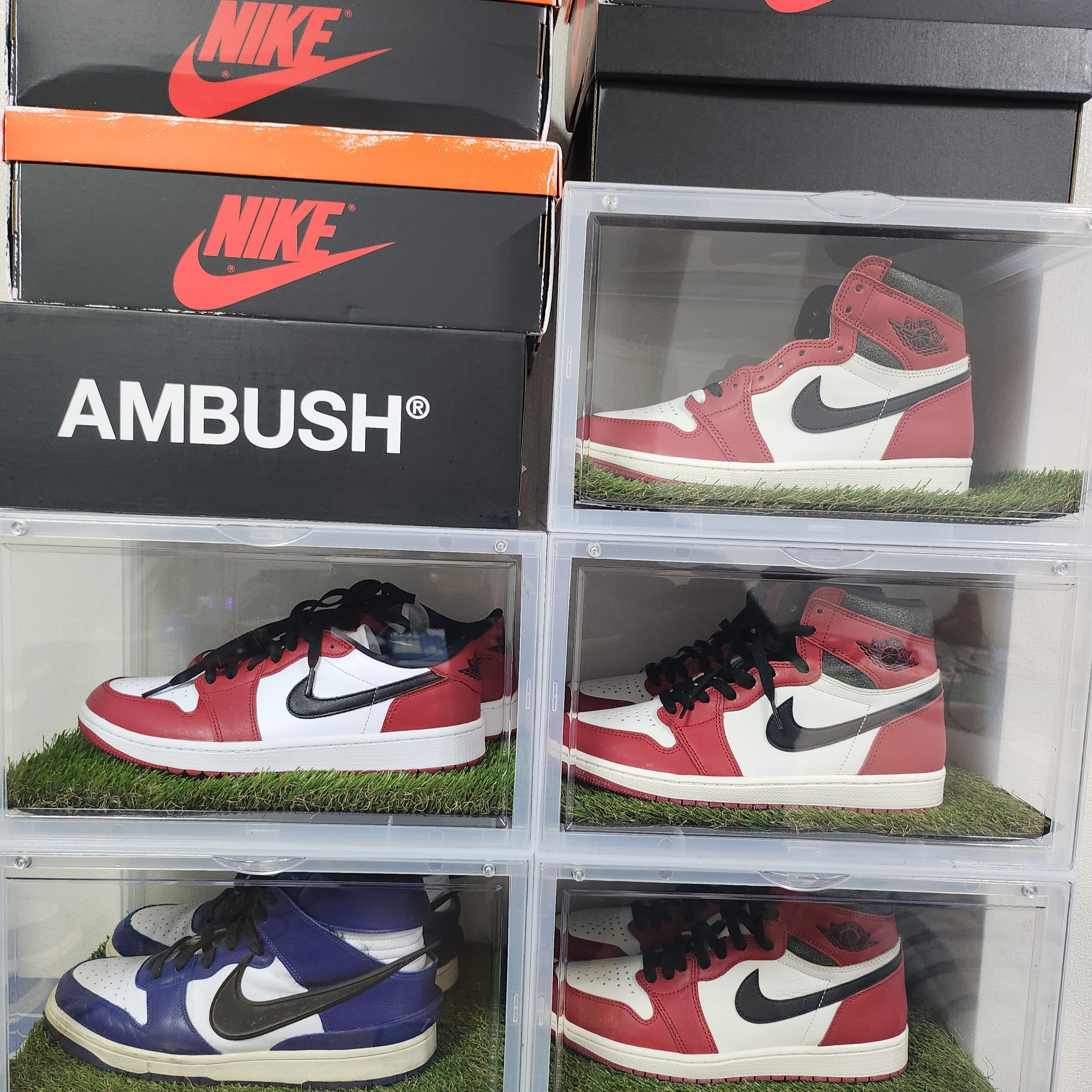 Nike x Ambush Dunk High Deep Royal Blue, Jordan 1 Low Golf Chicago 착용 스타일