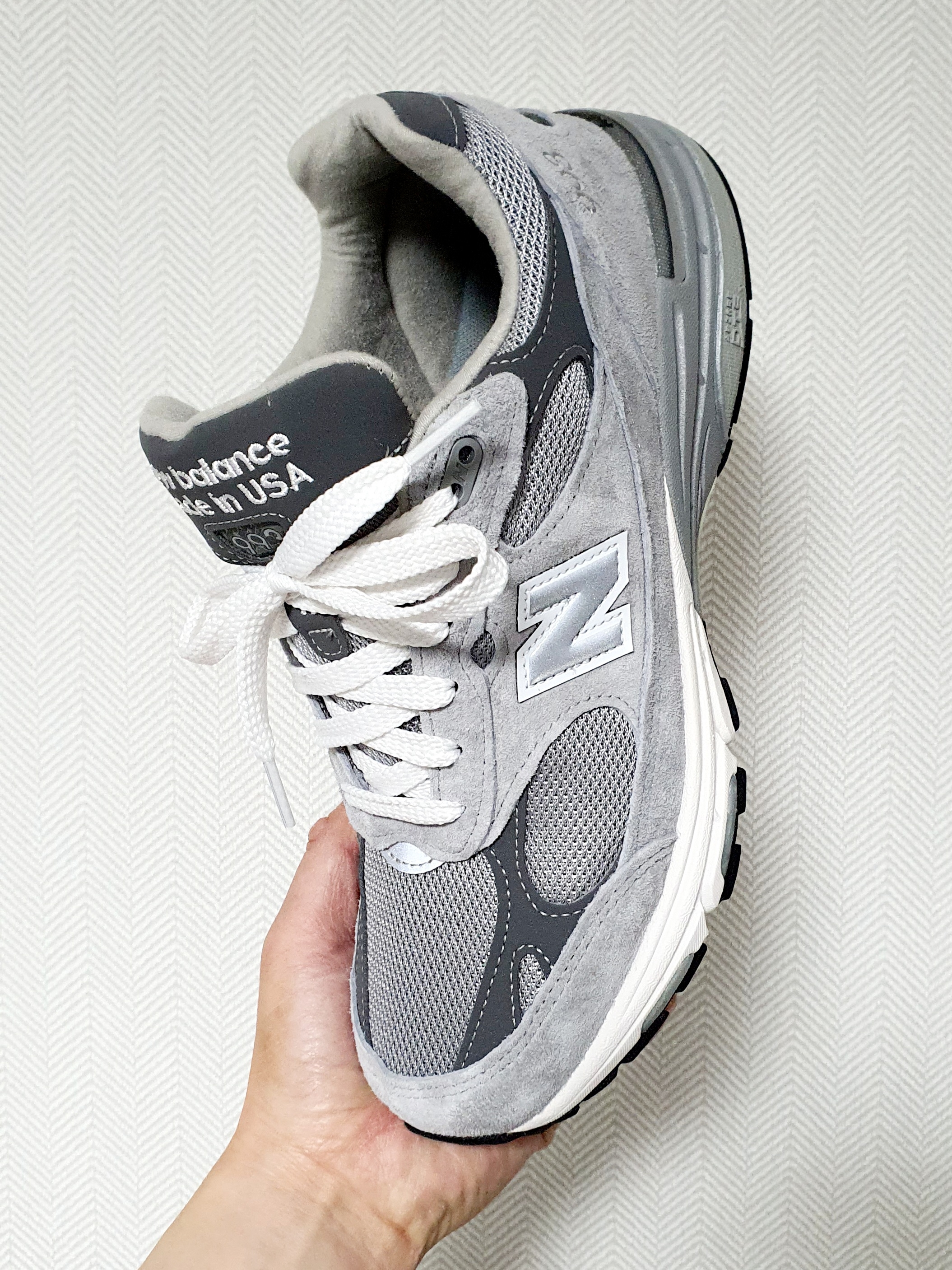 New Balance 993 Made in USA Grey - D Standard 착용 스타일 - 2