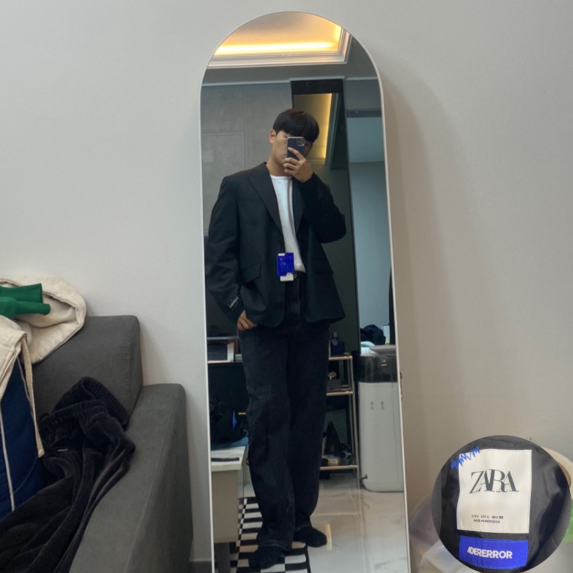 Zara x Ader Error Oversize Blazer Black 착용 스타일