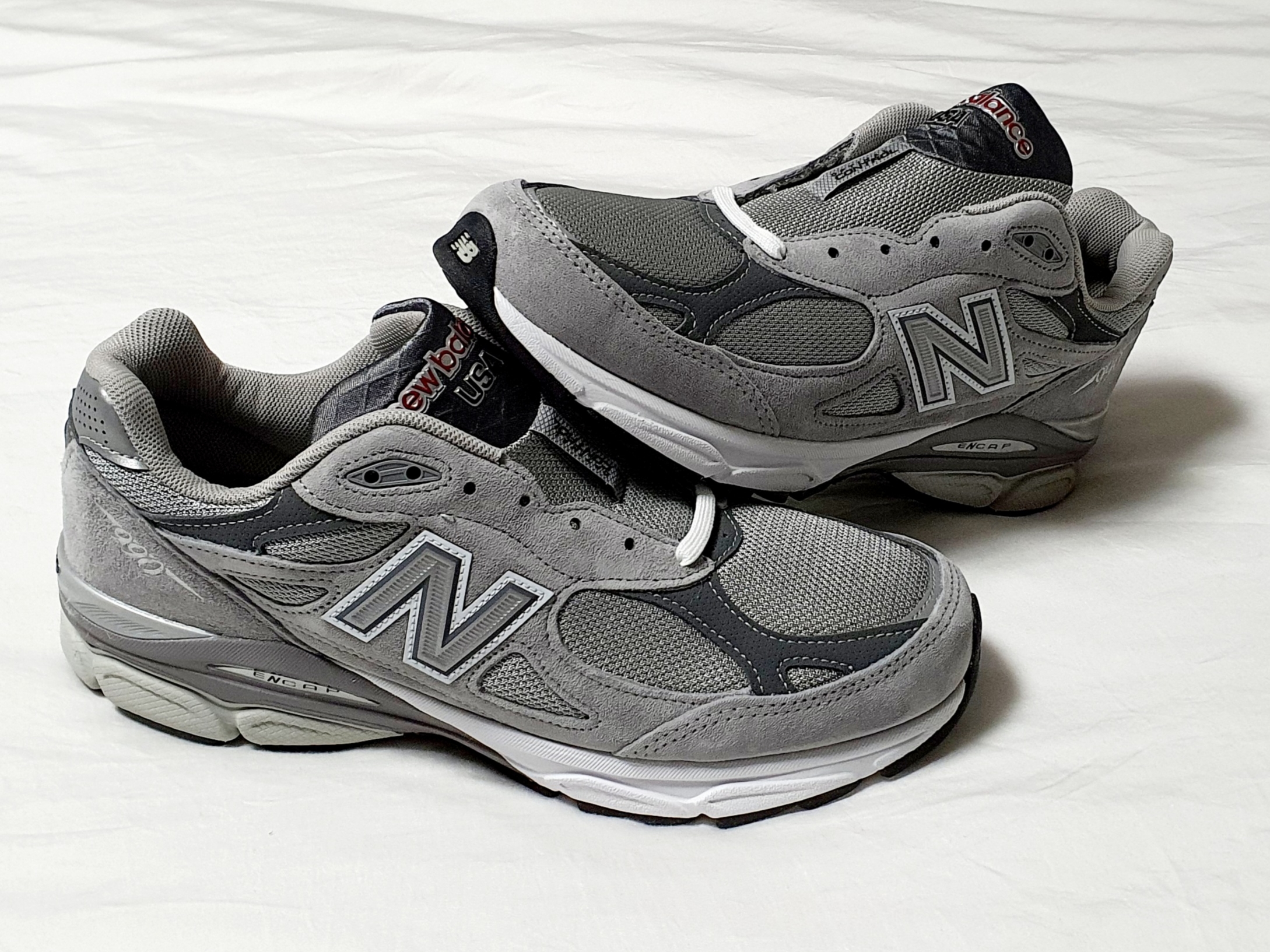 New Balance 990v3 Made in USA Grey - D Standard 착용 스타일 - 3