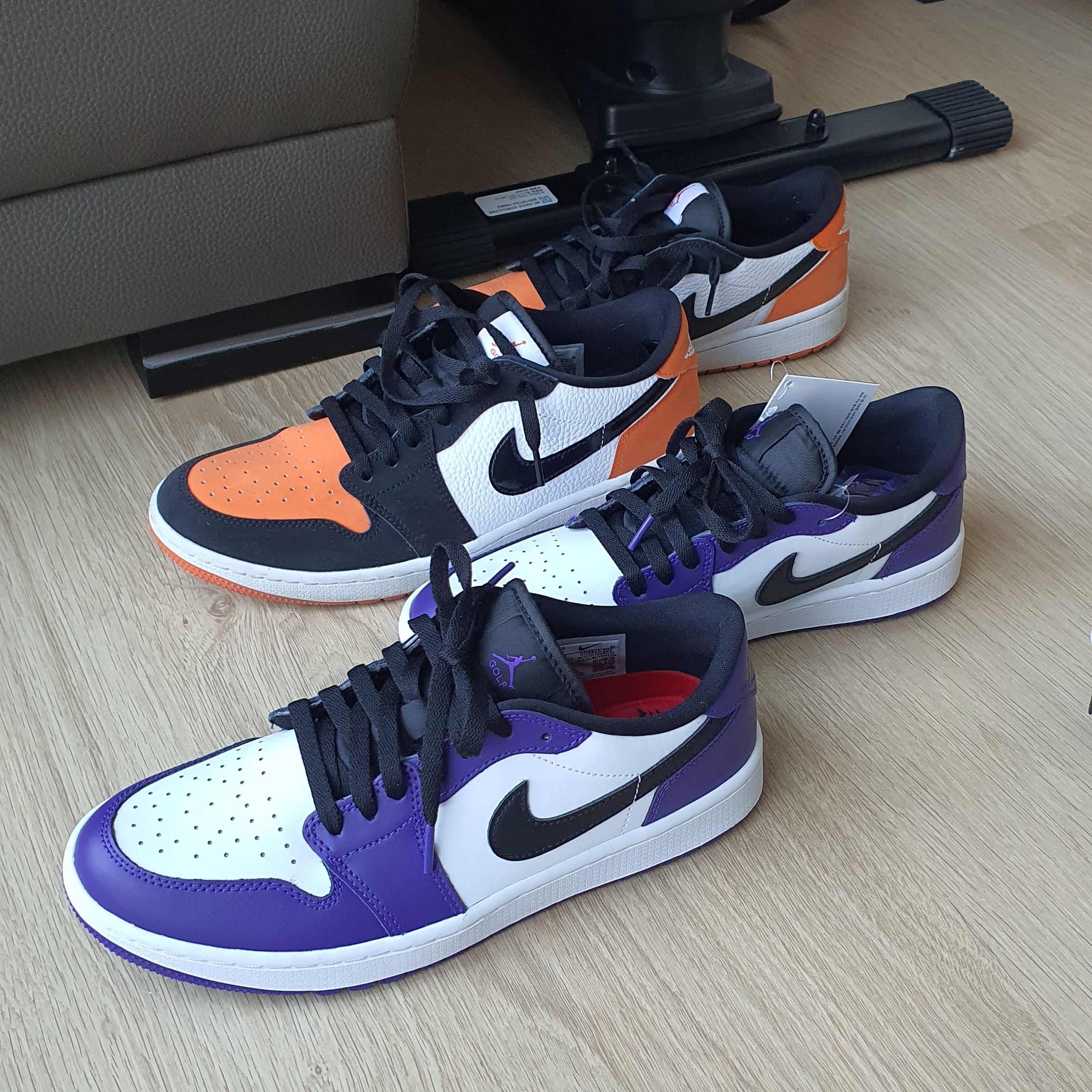 Jordan 1 Low Golf Court Purple, Jordan 1 Low Golf Starfish 착용 스타일 - 1