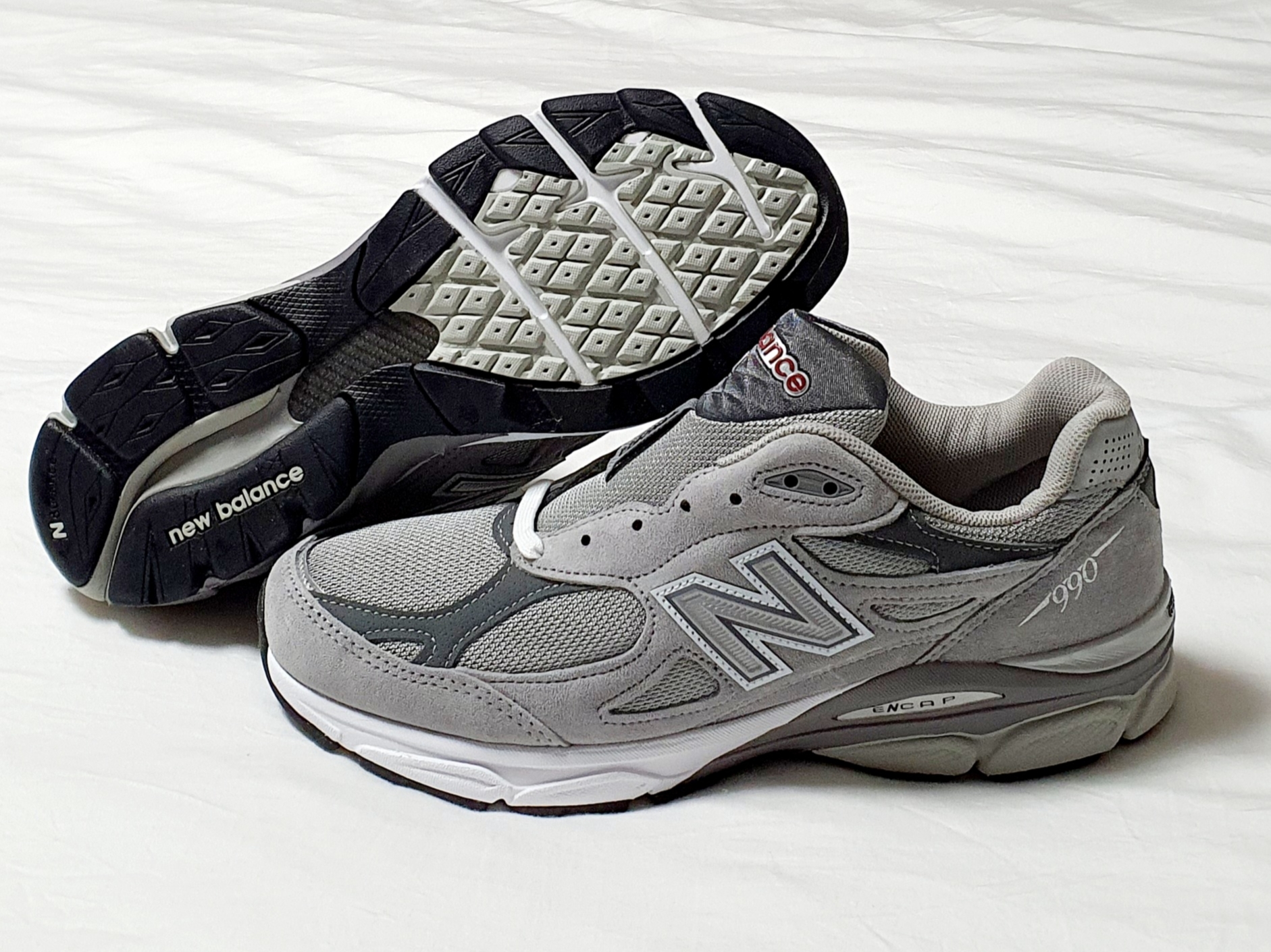 New Balance 990v3 Made in USA Grey - D Standard 착용 스타일 - 1