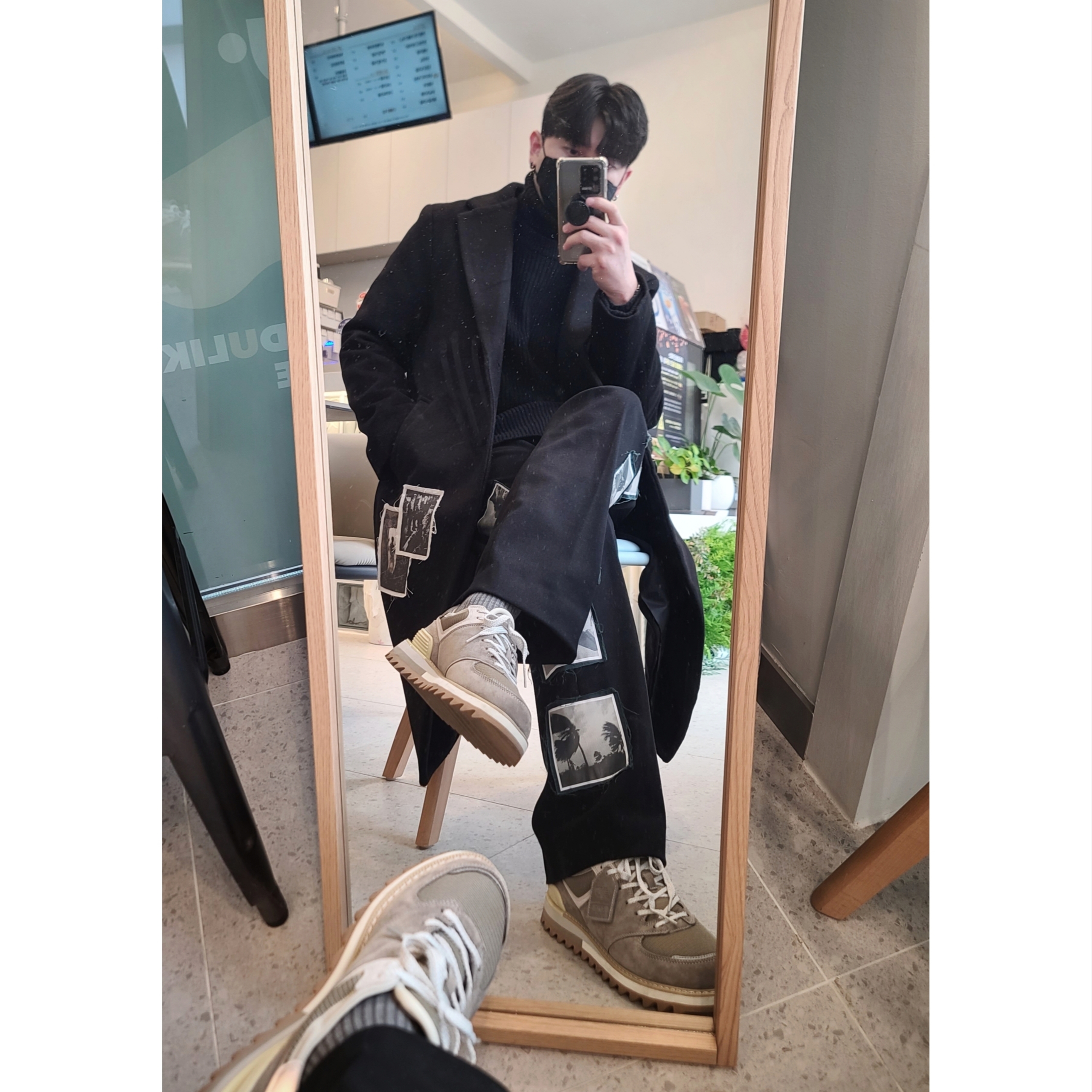 New Balance x Tokyo Design Studio 574 Grey Dune 착용 스타일 - 2