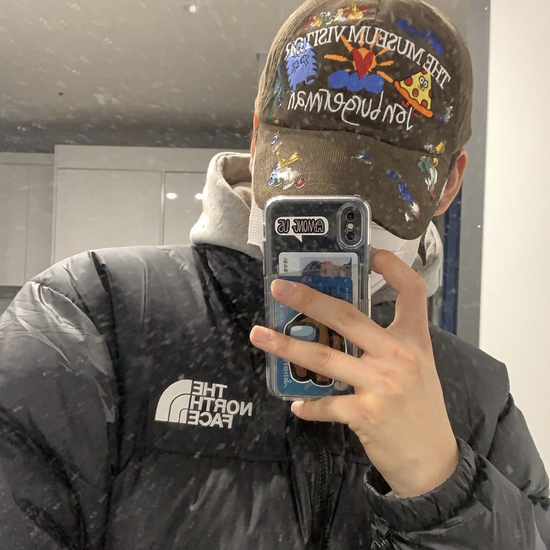 The North Face 1996 Eco Nuptse Jacket Black 착용 스타일