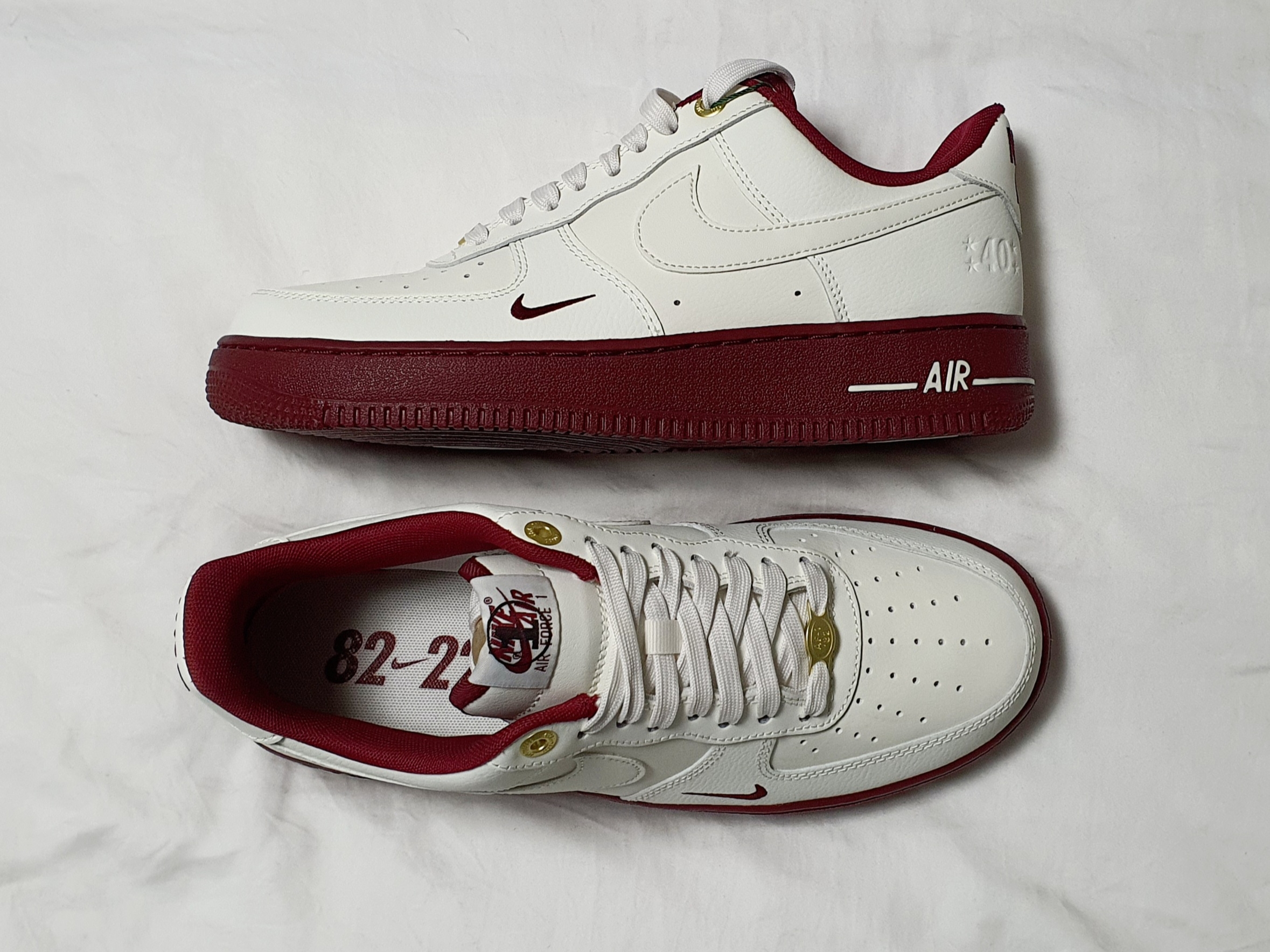 (W) Nike Air Force 1 '07 SE 40th Anniversary Join Forces Sail Team Red 착용 스타일 - 4