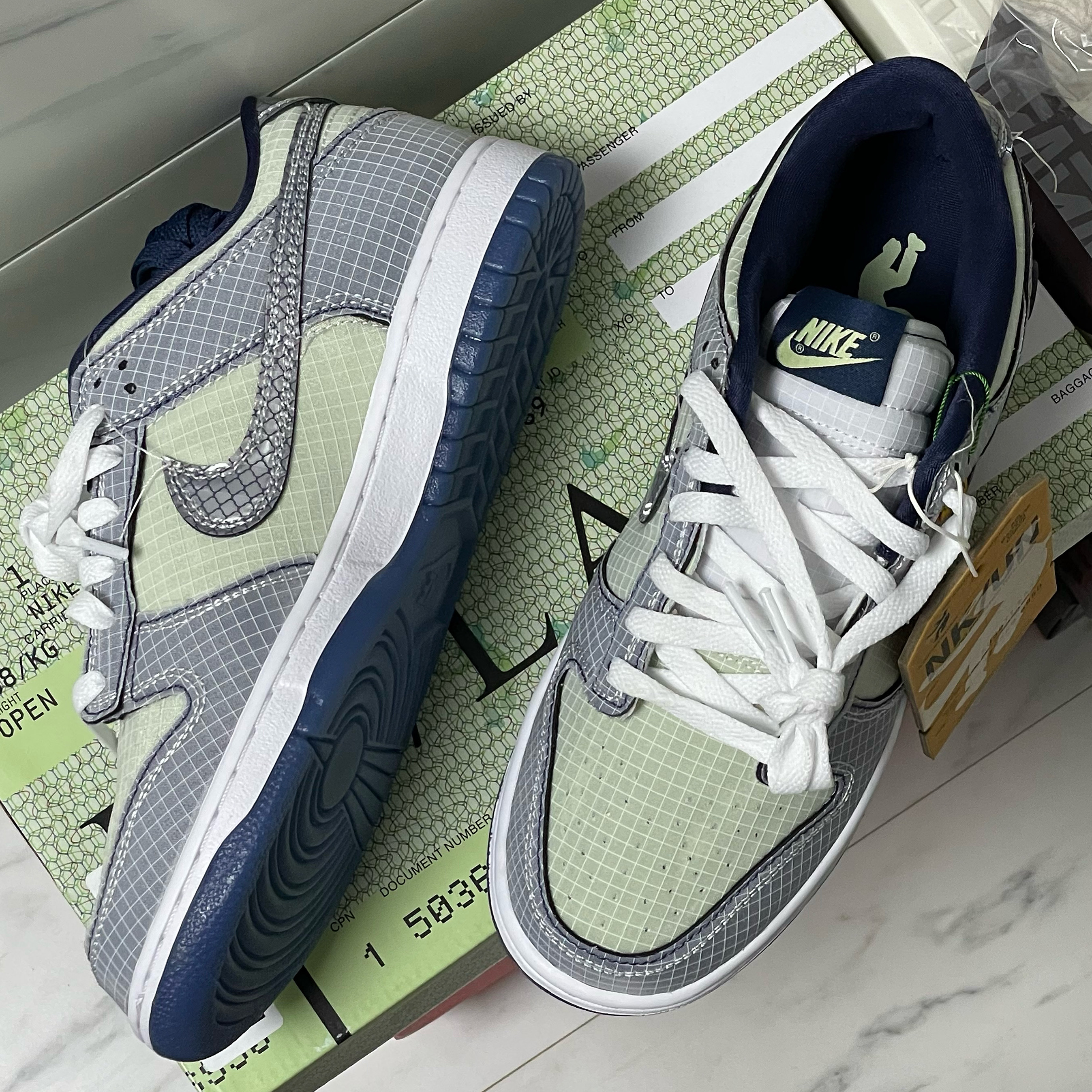 Nike x Union Dunk Low Passport Pack Pistachio 착용 스타일 - 2