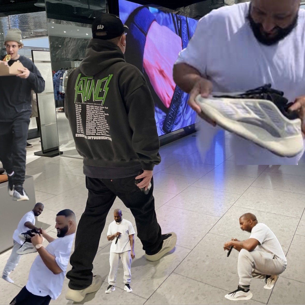 Adidas Yeezy 700 V3 Azael 2022/2023, Yeezy Gap Engineered By Balenciaga Flame Cap Black 착용 스타일