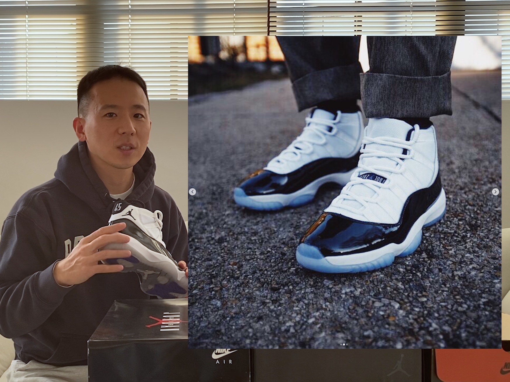 Jordan 11 Retro Concord 2018, Jordan 11 Retro Bred 2019 착용 스타일 - 4