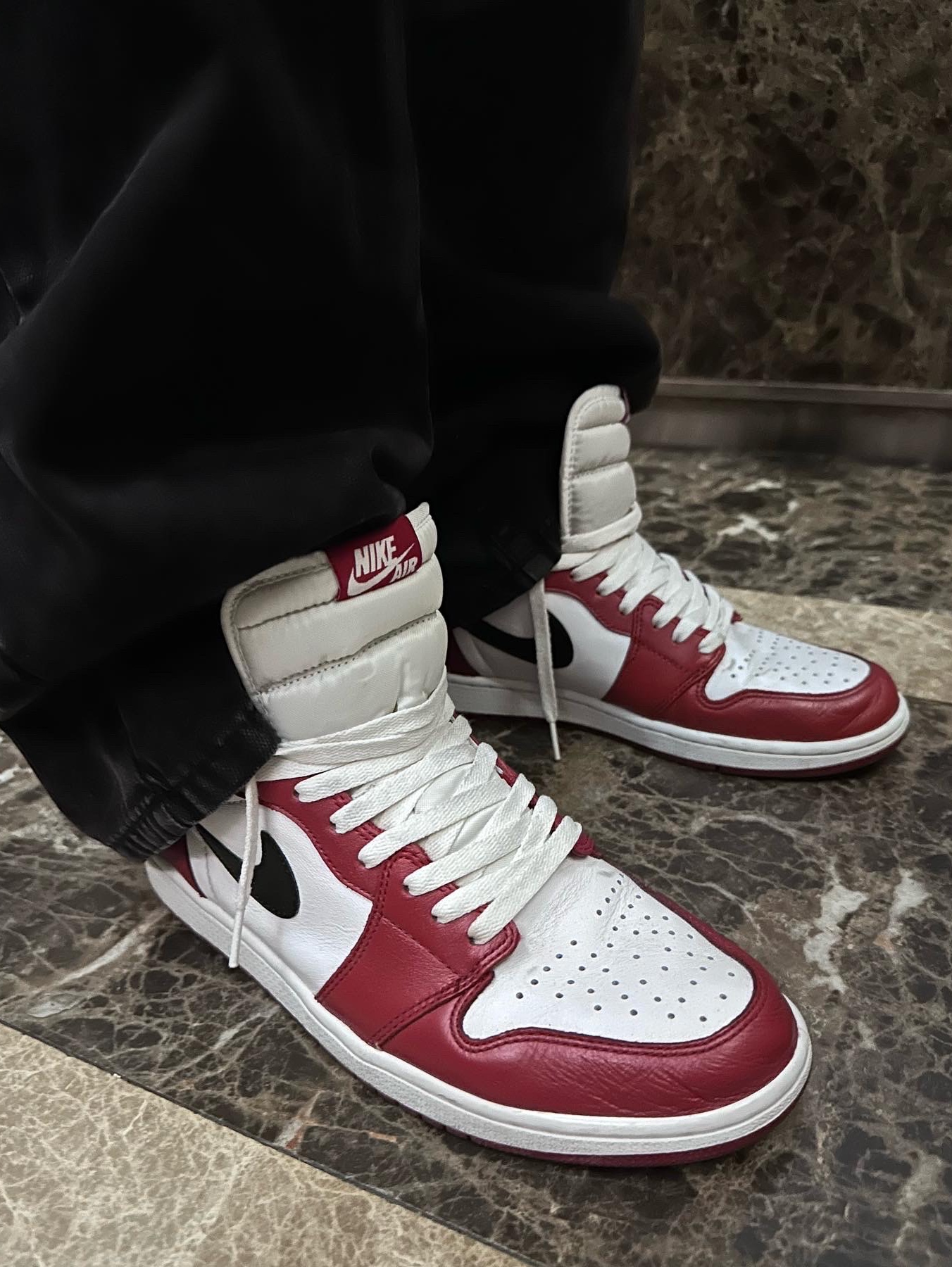 Jordan 1 Retro High OG Chicago 2015, Stussy Washed Canvas Big OL' Jean Black 착용 스타일 - 2