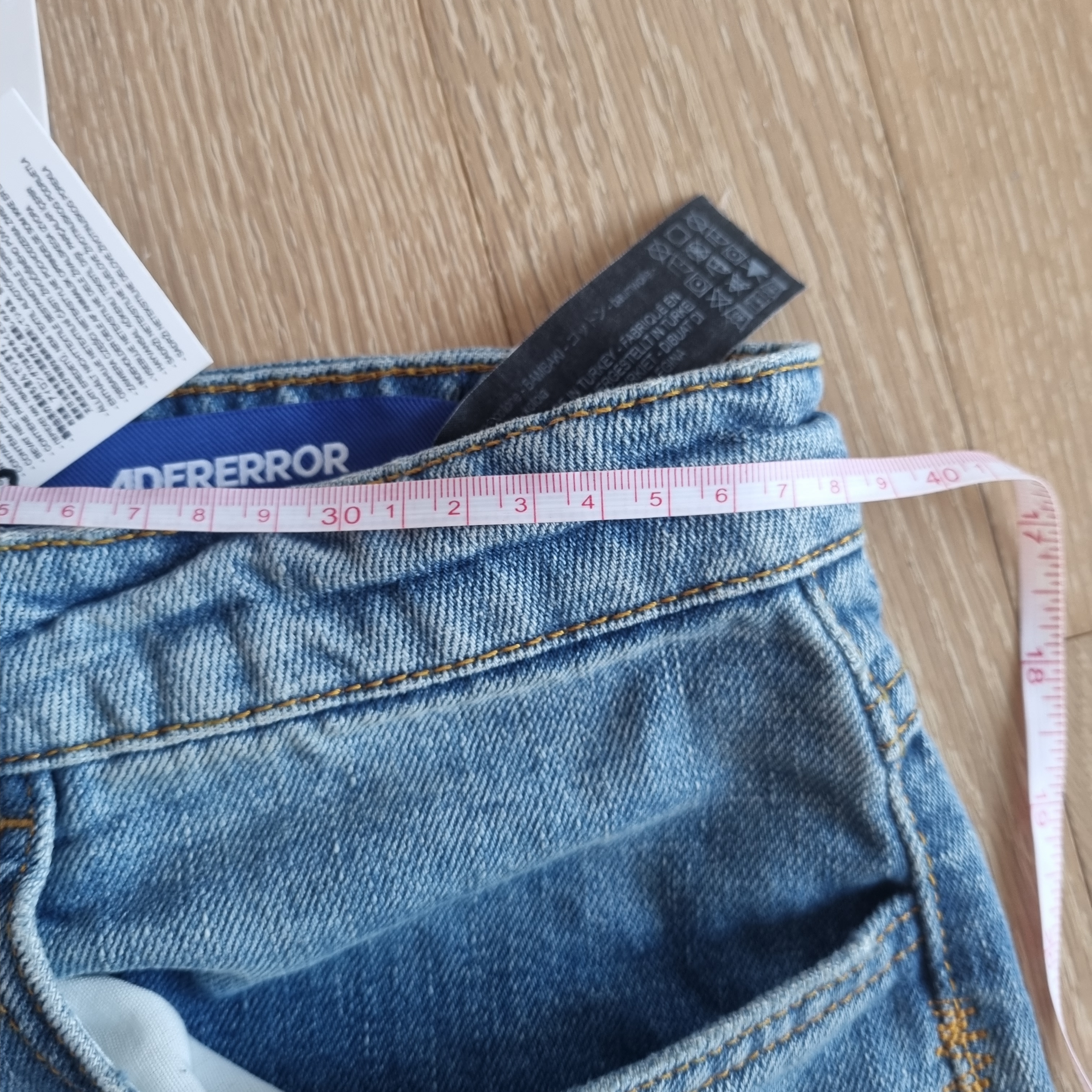 Zara x Ader Error Patchwork Jeans Blue 착용 스타일 - 3