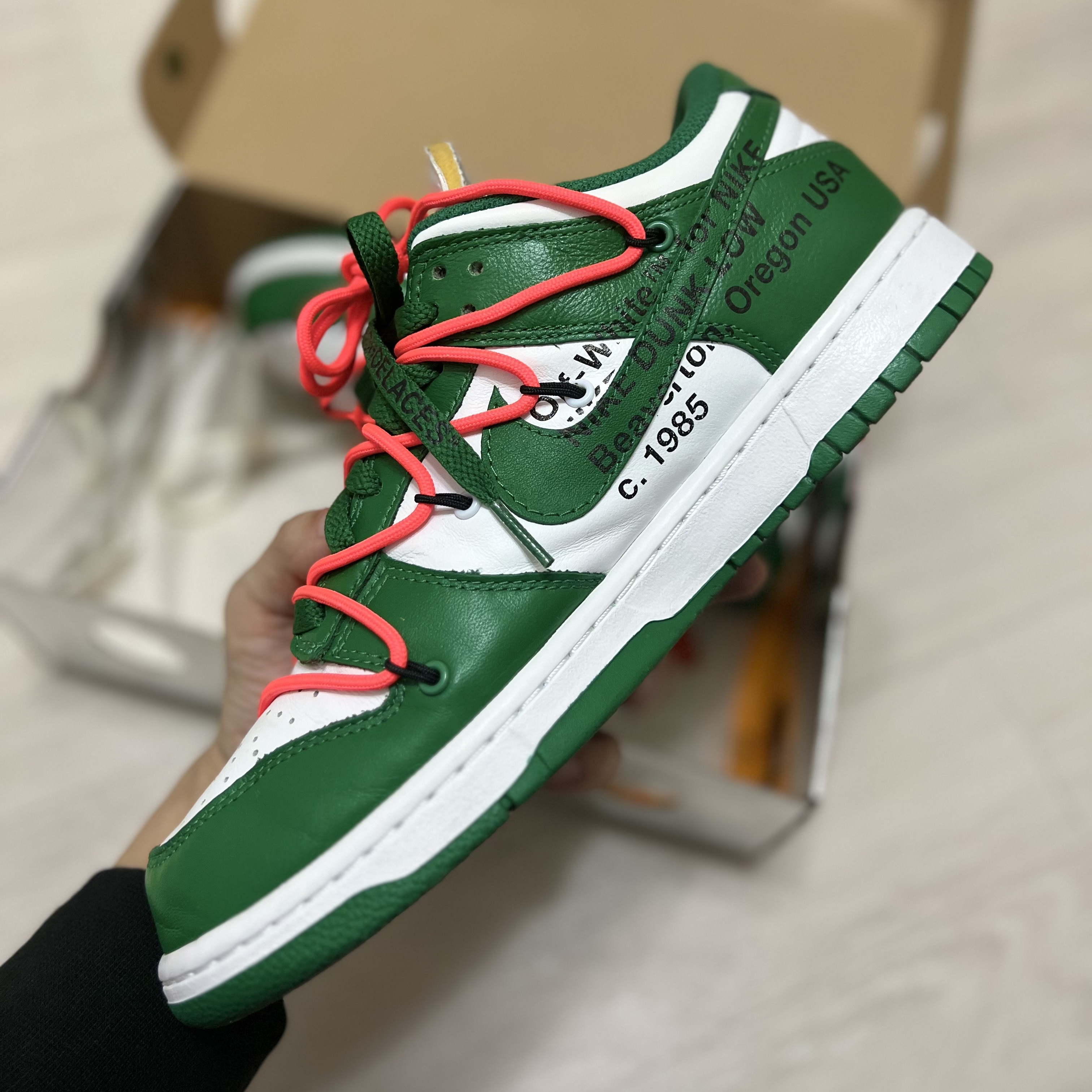 Nike x Off-White Dunk Low Pine Green 착용 스타일 - 2