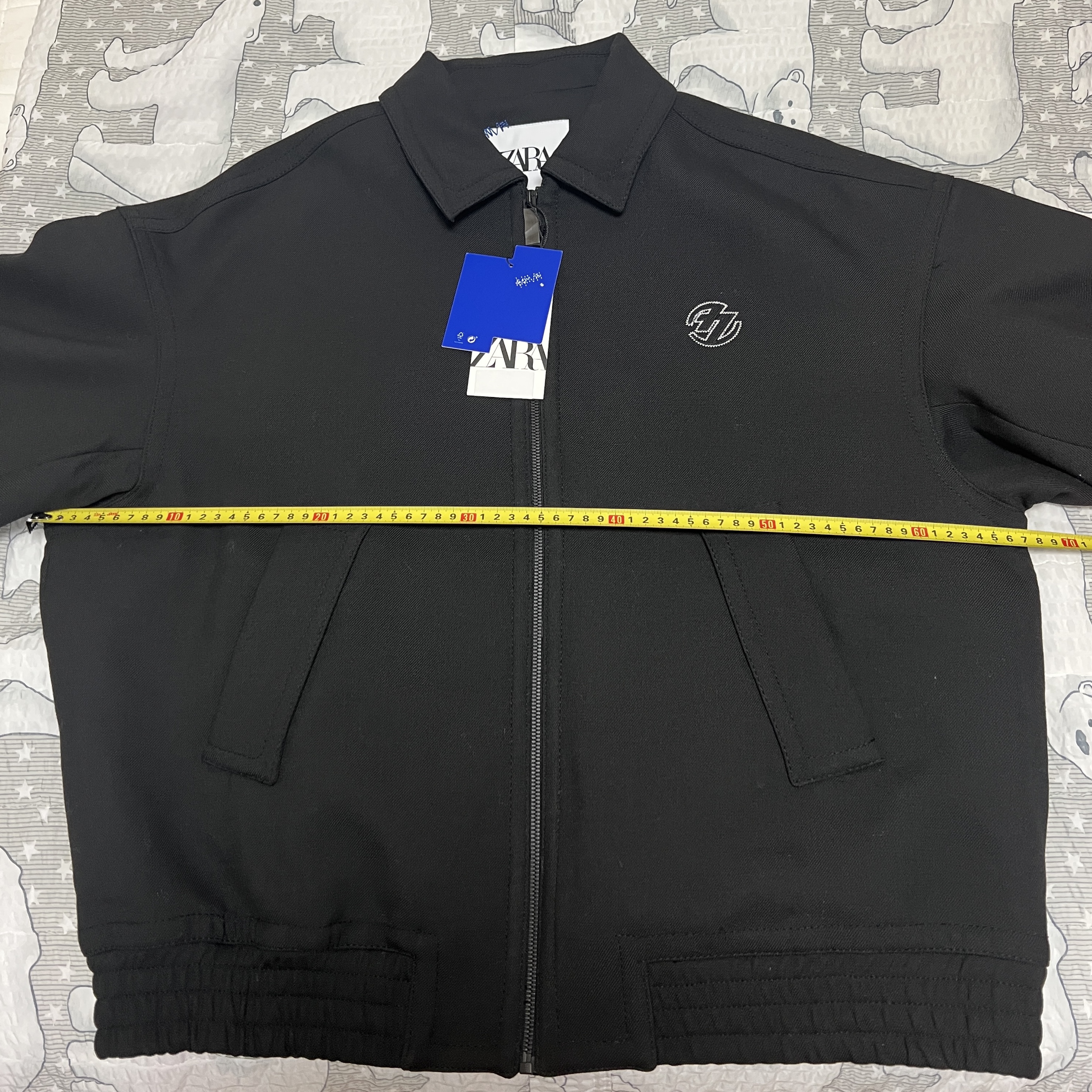 Zara x Ader Error Oversize Collar Bomber Jacket Black 착용 스타일 - 1