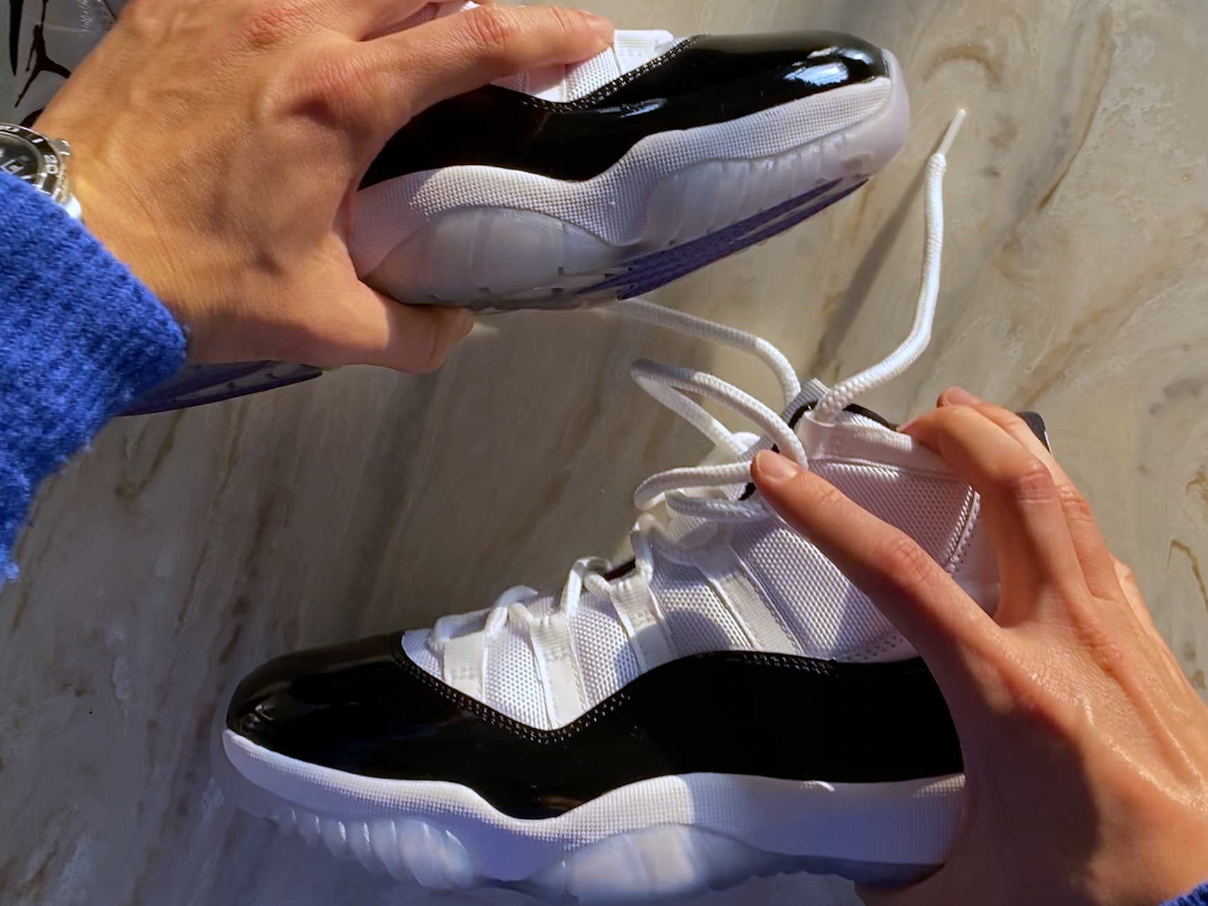 Jordan 11 Retro Concord 2018, Jordan 11 Retro Bred 2019 착용 스타일 - 1