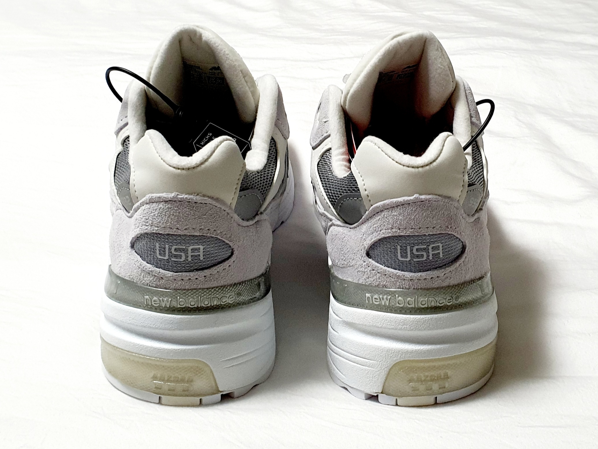 New Balance 992 Made in USA White Silver 착용 스타일 - 5