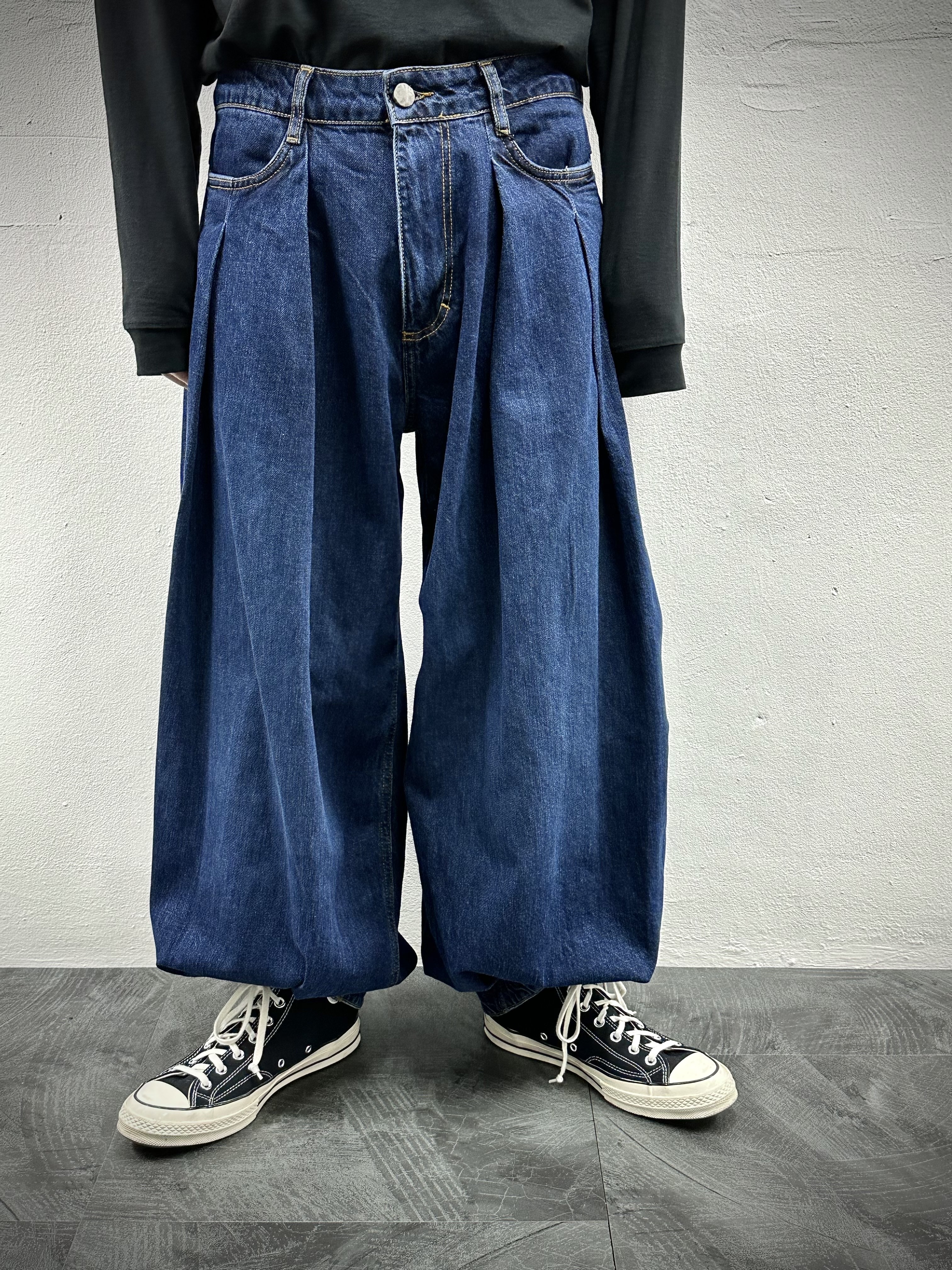 Zara x Ader Error Wide Leg Jeans Blue 착용 스타일