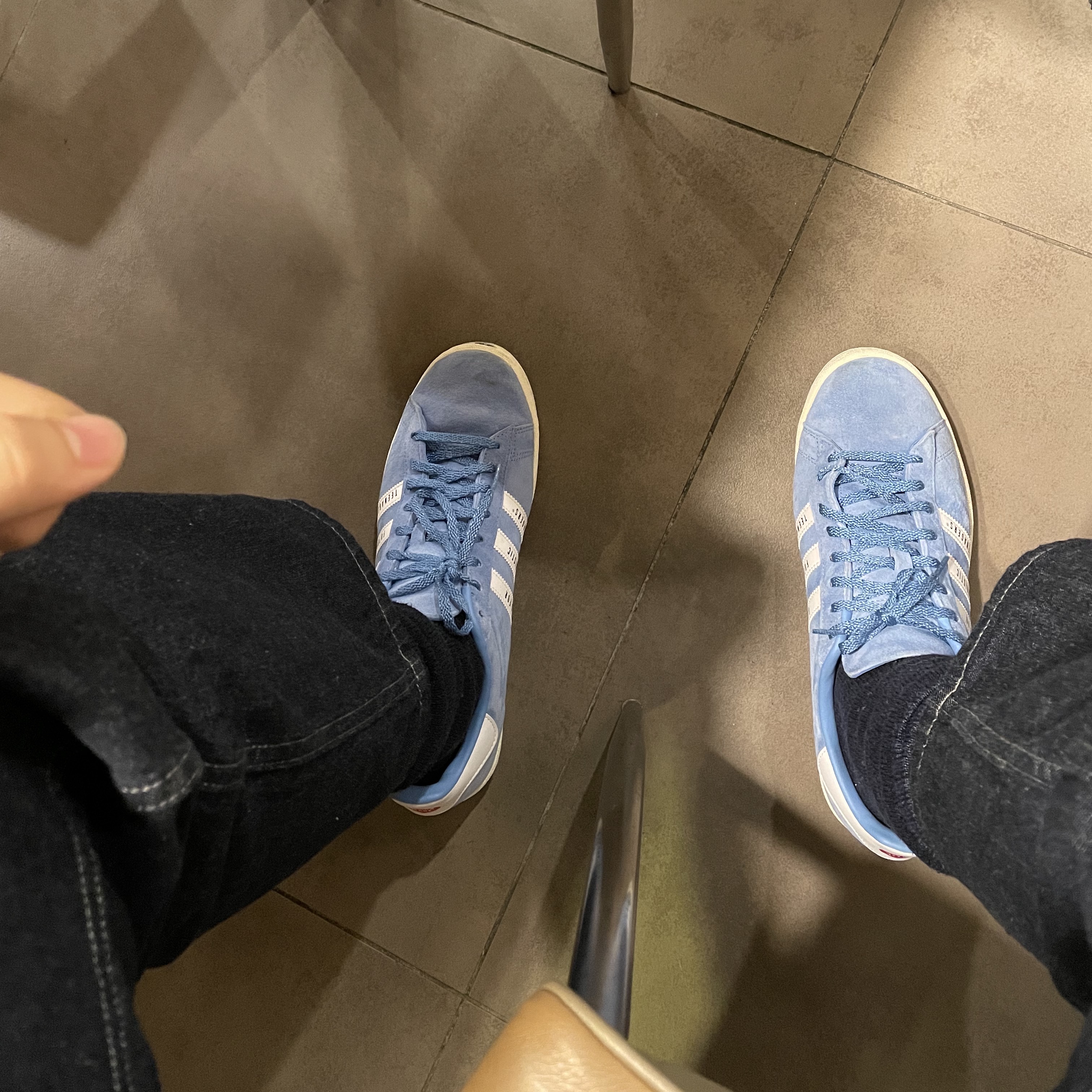 Adidas x Human Made Campus Light Blue 착용 스타일