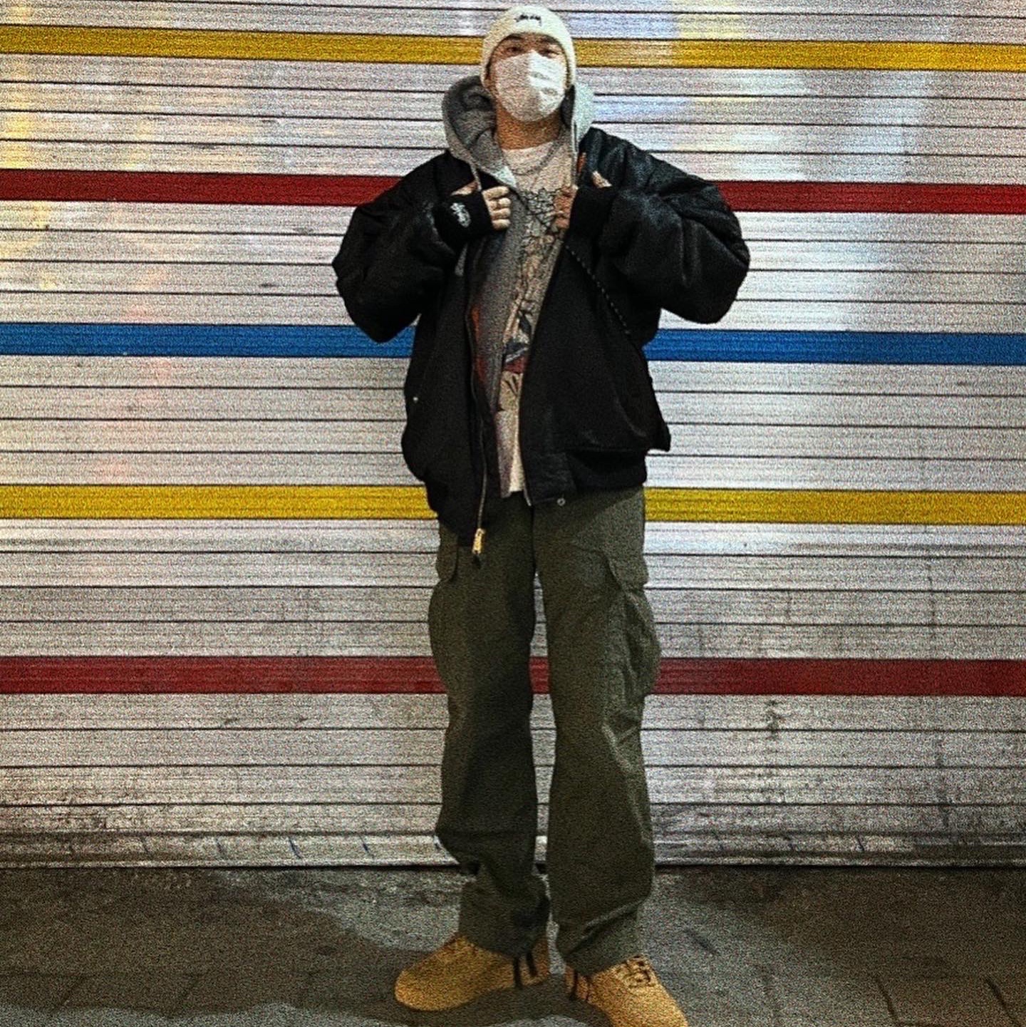 Nike Air Force 1 '07 WB Flax, Nike x Stussy NRG Cuffed Beanie Summit White 착용 스타일 - 2