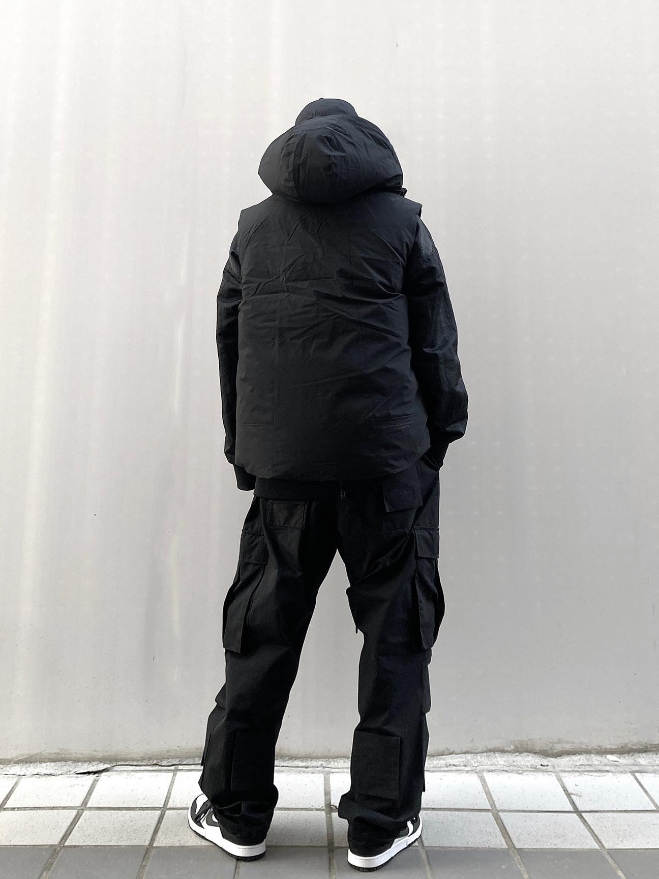 Nike Dunk Low Retro Black, Nike NRG Solo Swoosh Fleece Hoodie Summit White - Asia 착용 스타일 - 3