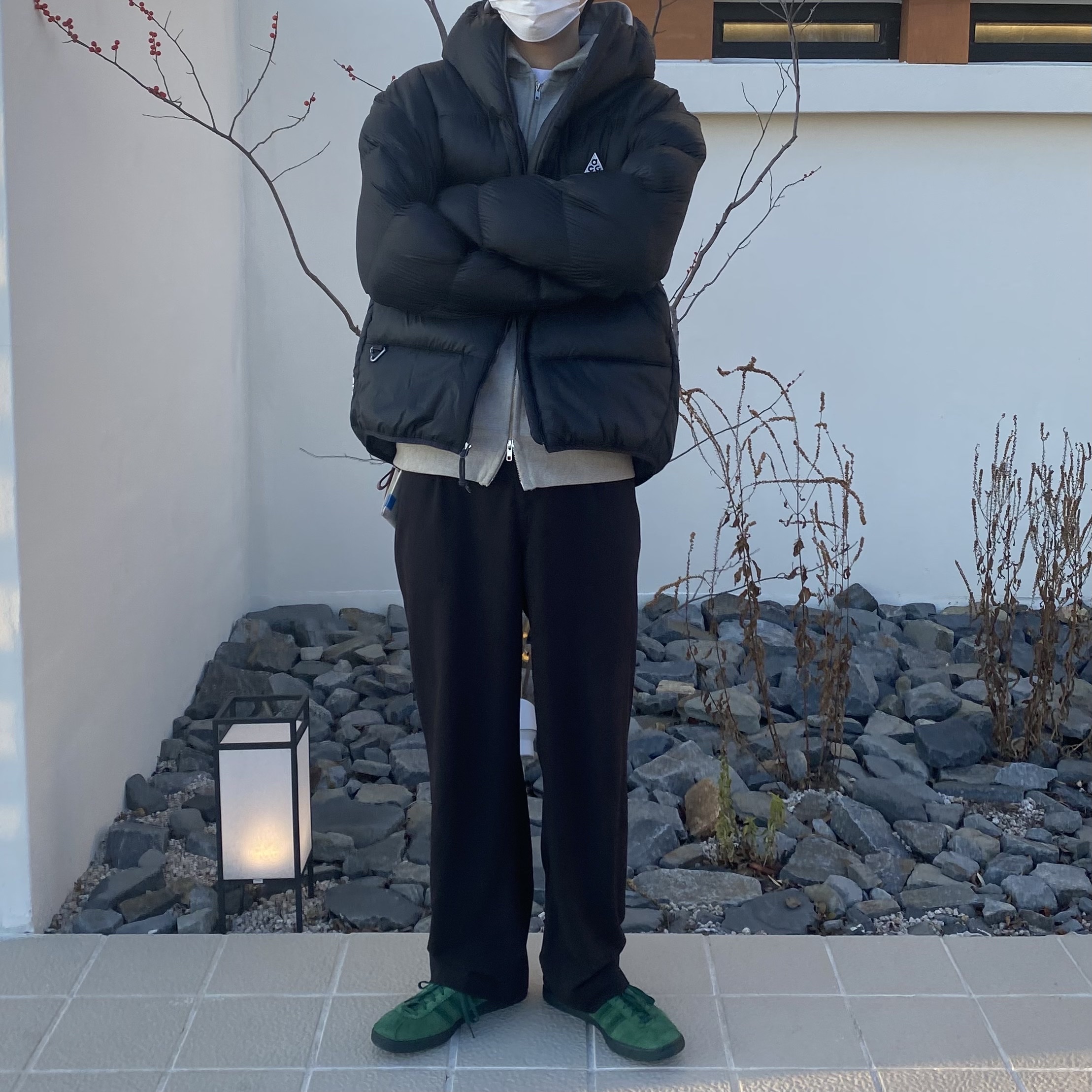 Nike ACG Therma-Fit ADV Lunar Lake Puffer Jacket Black - Asia, Adidas Tobacco Gruen Dark Green 착용 스타일 - 2