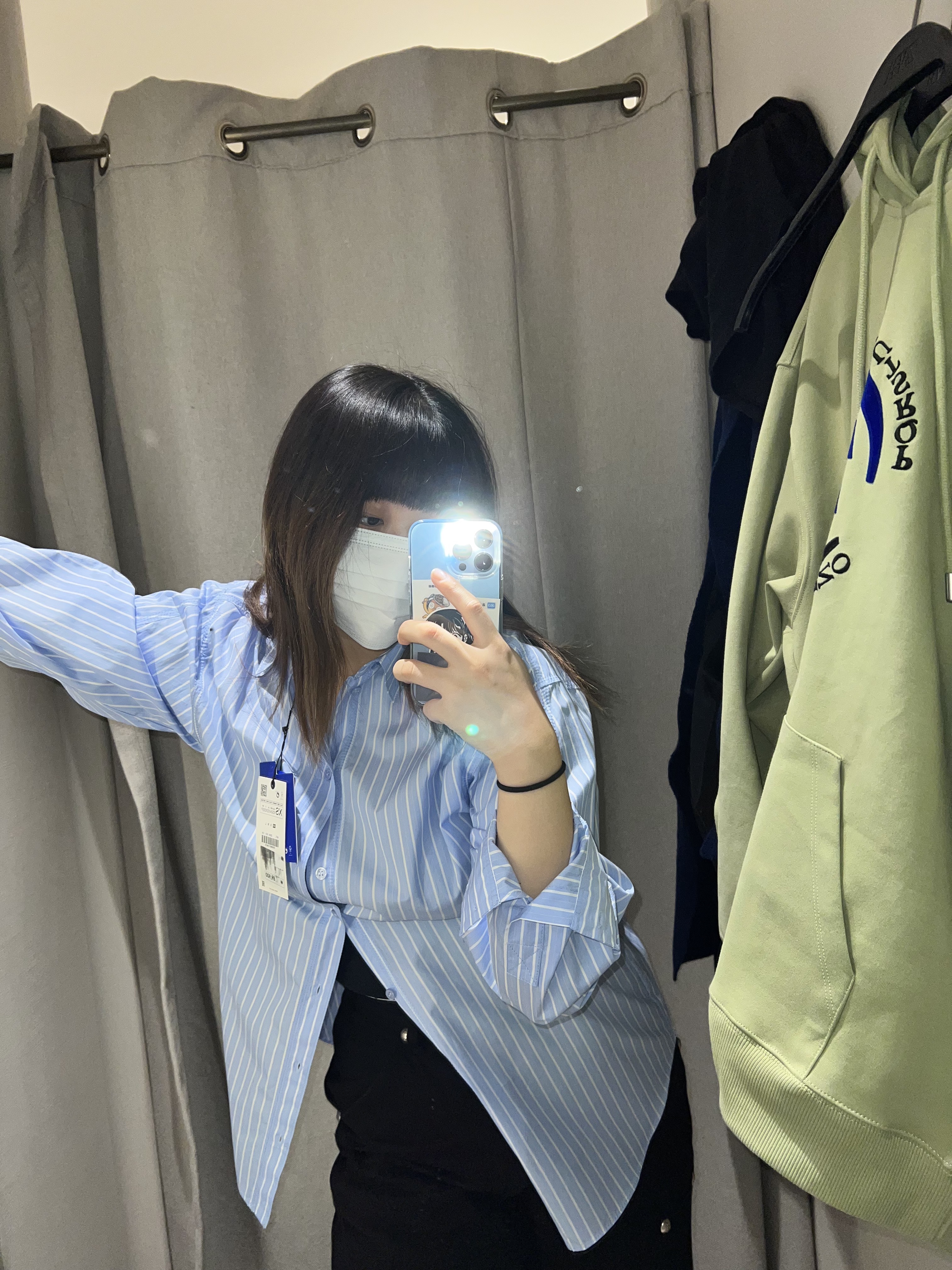 Zara x Ader Error Striped Poplin Shirt Stripe 착용 스타일 - 2