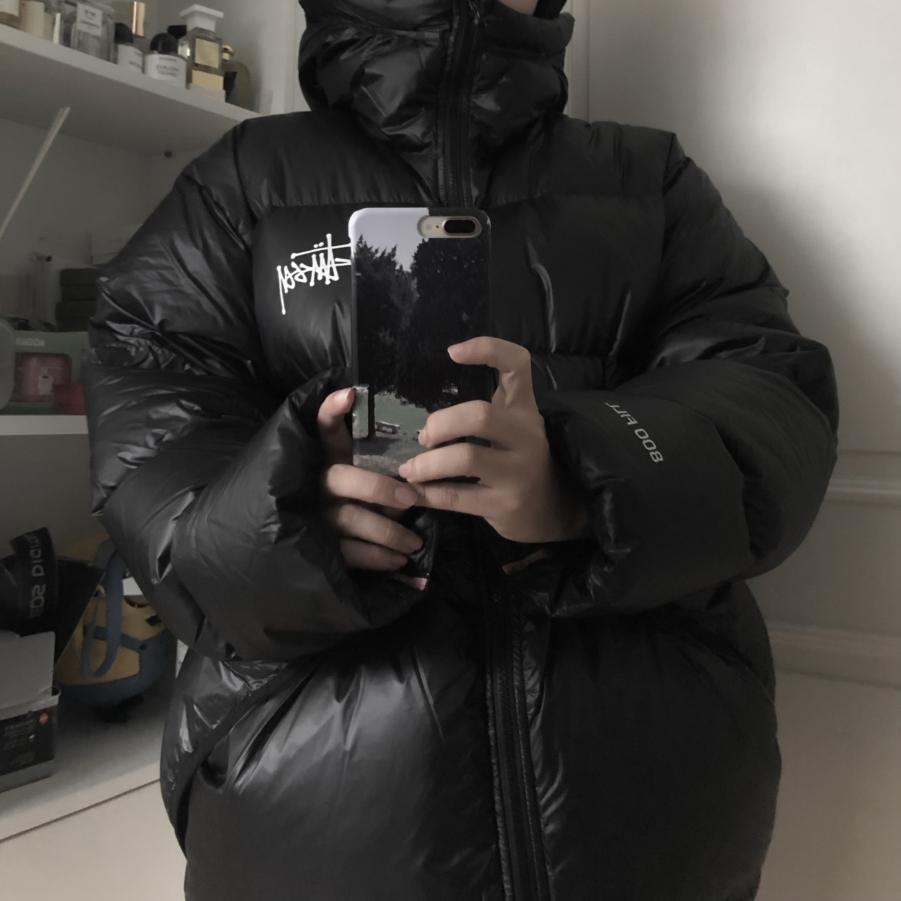 Stussy Micro Ripstop Down Parka Black 착용 스타일
