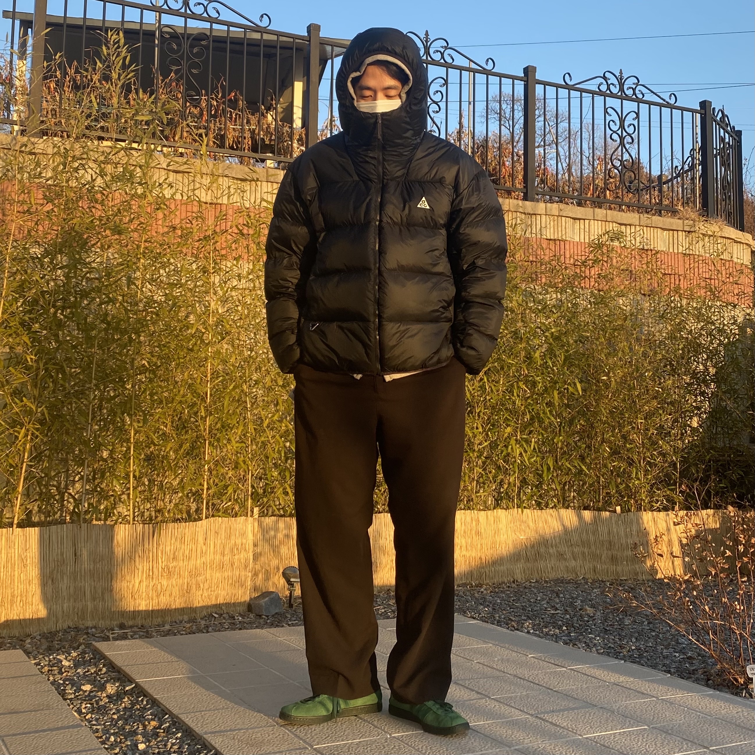 Nike ACG Therma-Fit ADV Lunar Lake Puffer Jacket Black - Asia, Adidas Tobacco Gruen Dark Green 착용 스타일 - 3
