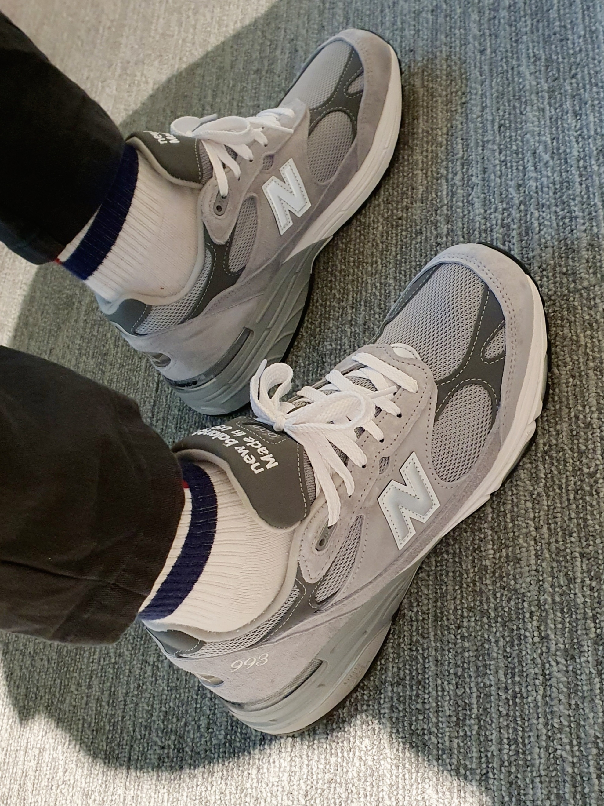 New Balance 993 Made in USA Grey - D Standard 착용 스타일 - 1