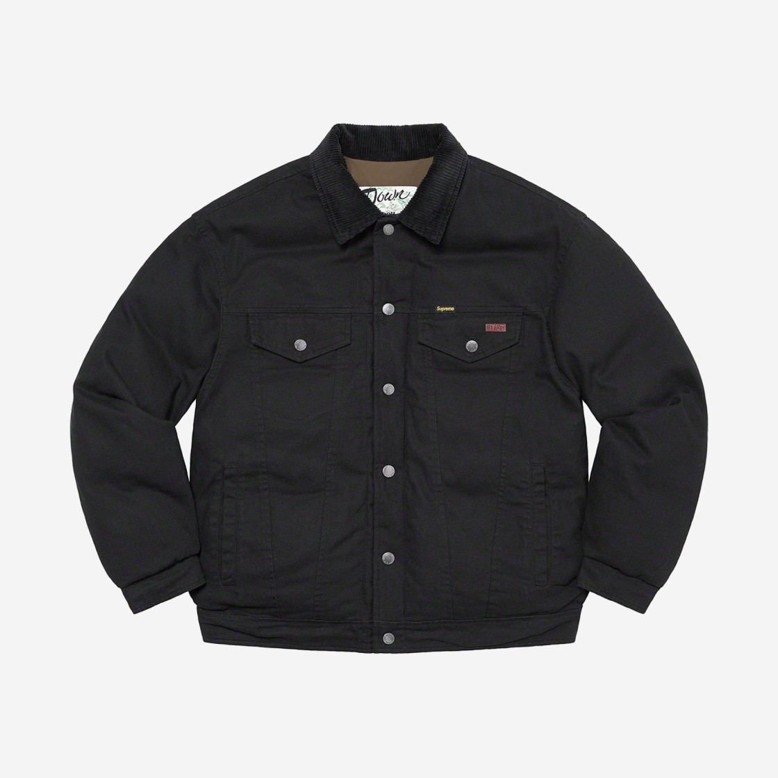 Supreme x Schott Canvas Down Trucker Jacket Black - 22FW 상세 이미지 1