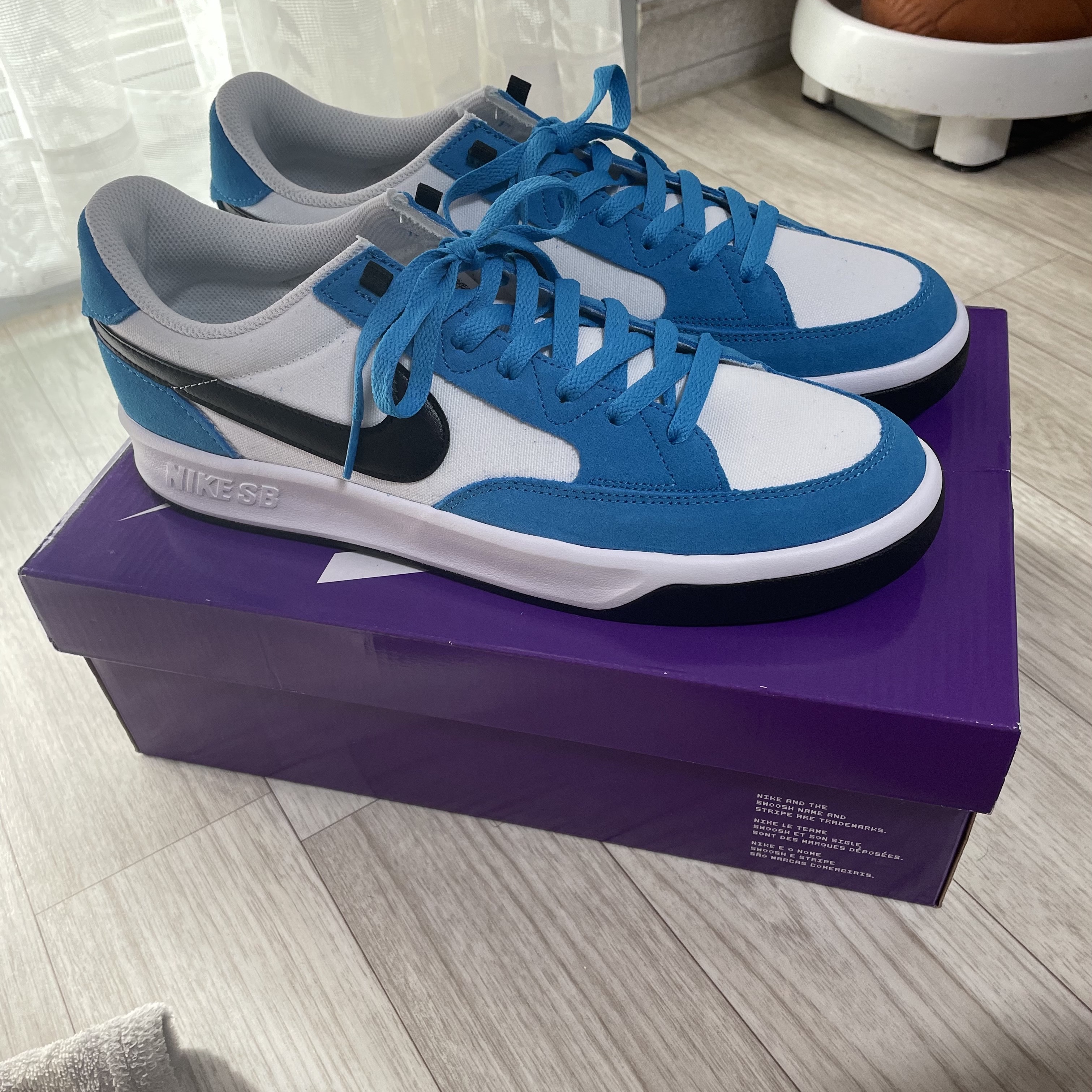 Nike SB Adversary PRM Blue White 착용 스타일