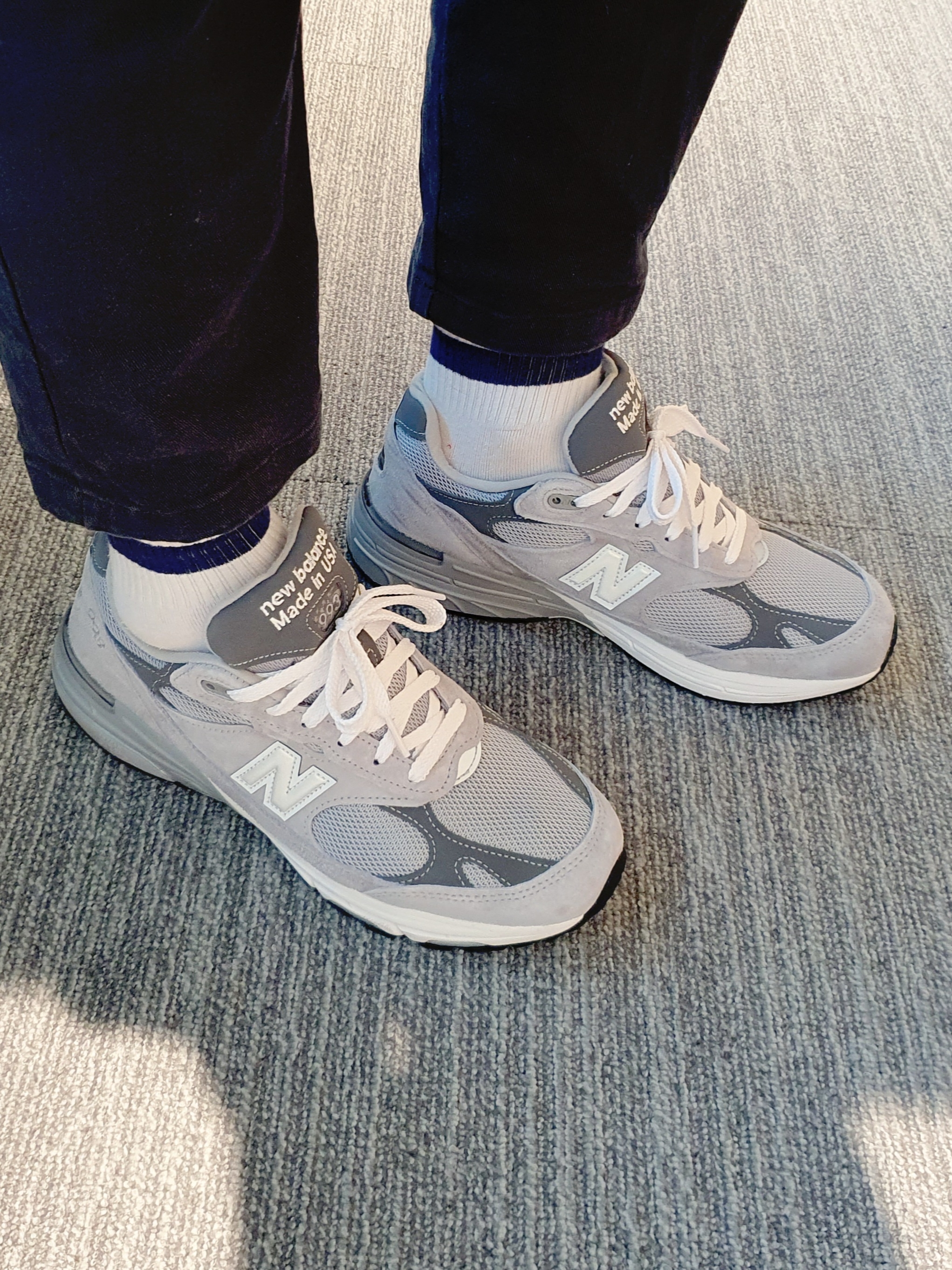 New Balance 993 Made in USA Grey - D Standard 착용 스타일 - 3