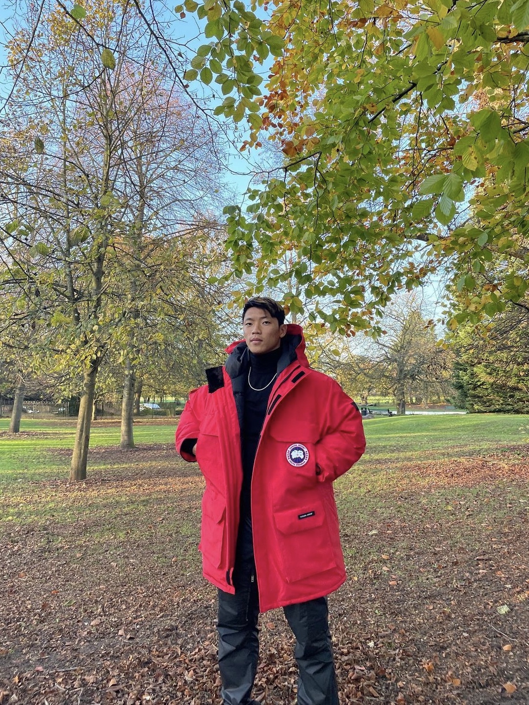 Canada Goose Expedition Parka Fusion Fit Red, Canada Goose Expedition Parka Red 착용 스타일 - 1