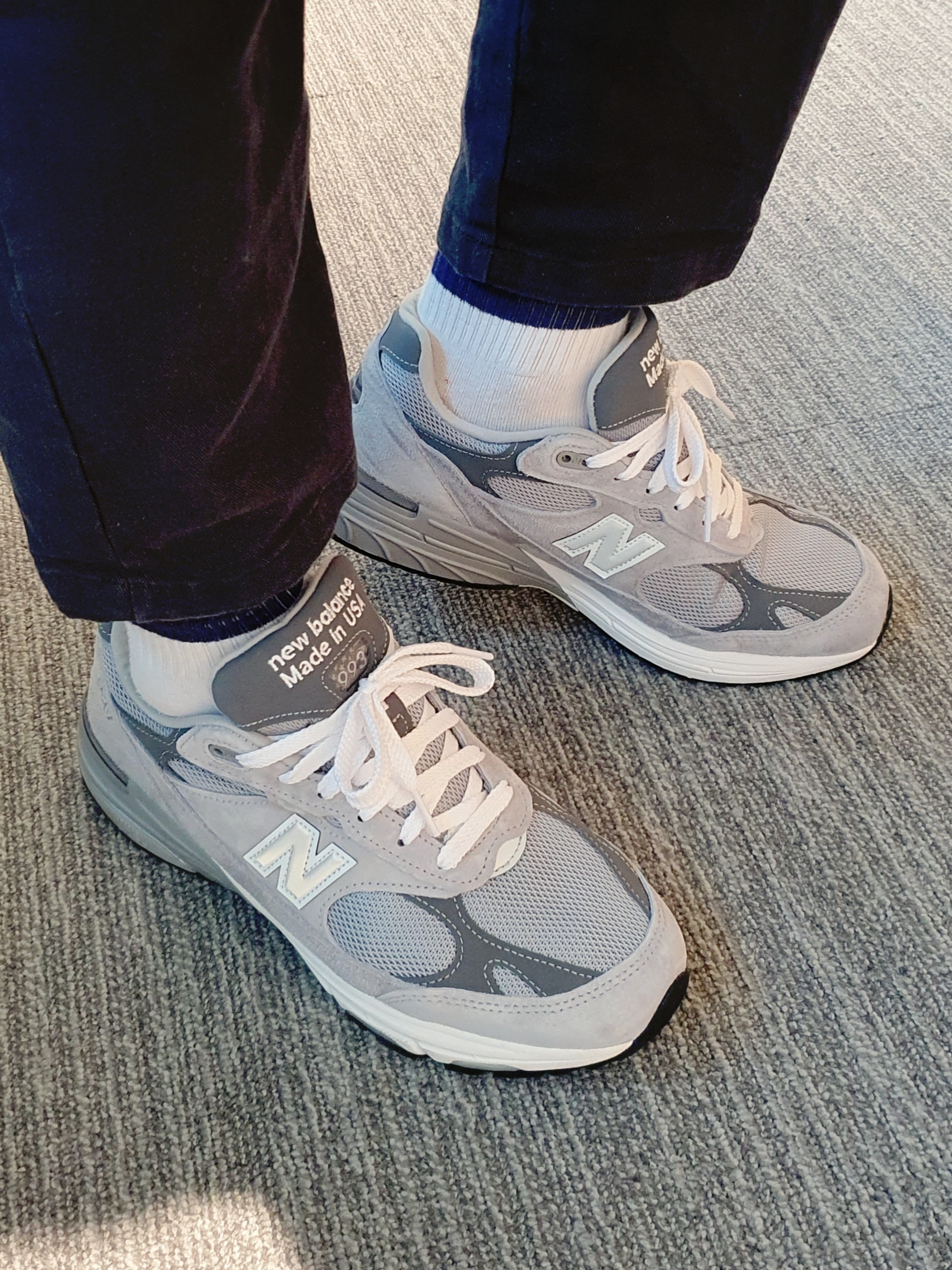 New Balance 993 Made in USA Grey - D Standard 착용 스타일 - 2