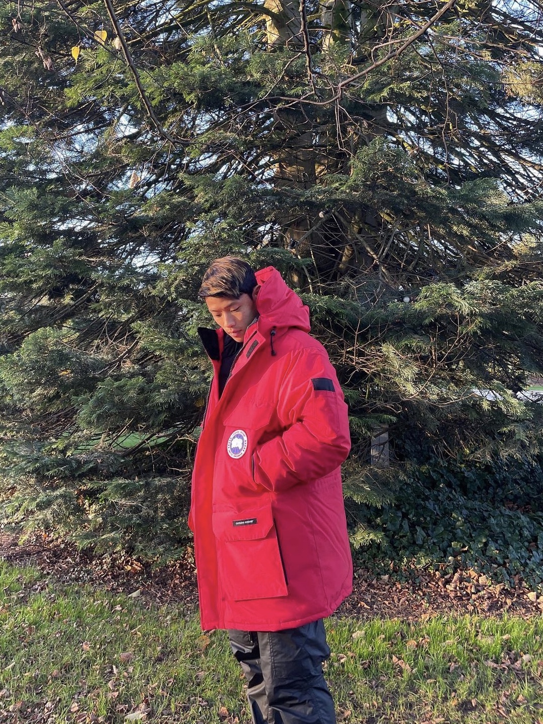 Canada Goose Expedition Parka Fusion Fit Red, Canada Goose Expedition Parka Red 착용 스타일 - 2