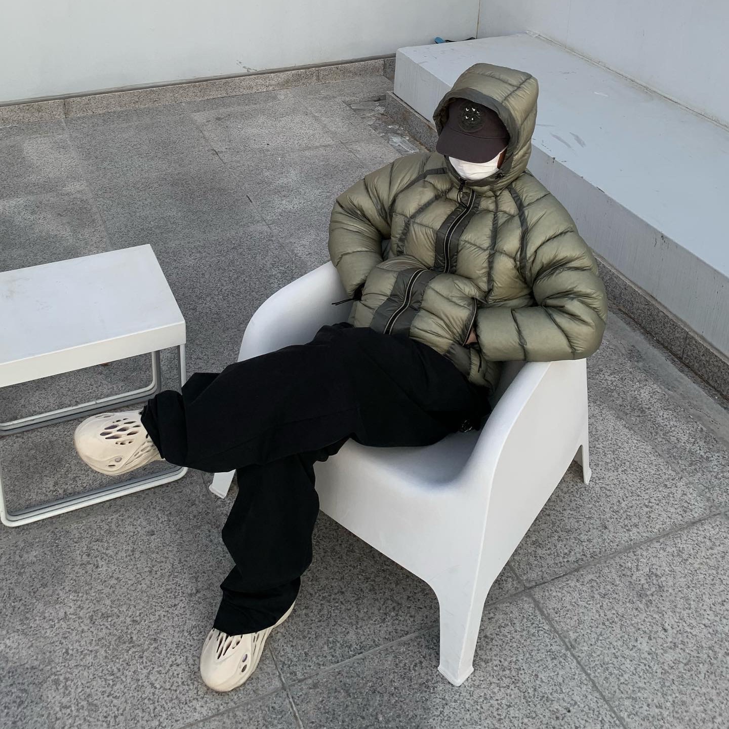 Sansan Gear Heavyweight Down Jacket Jade - 22FW, Thisisneverthat x Grateful Dead Lightning Cap Off Black 착용 스타일 - 3