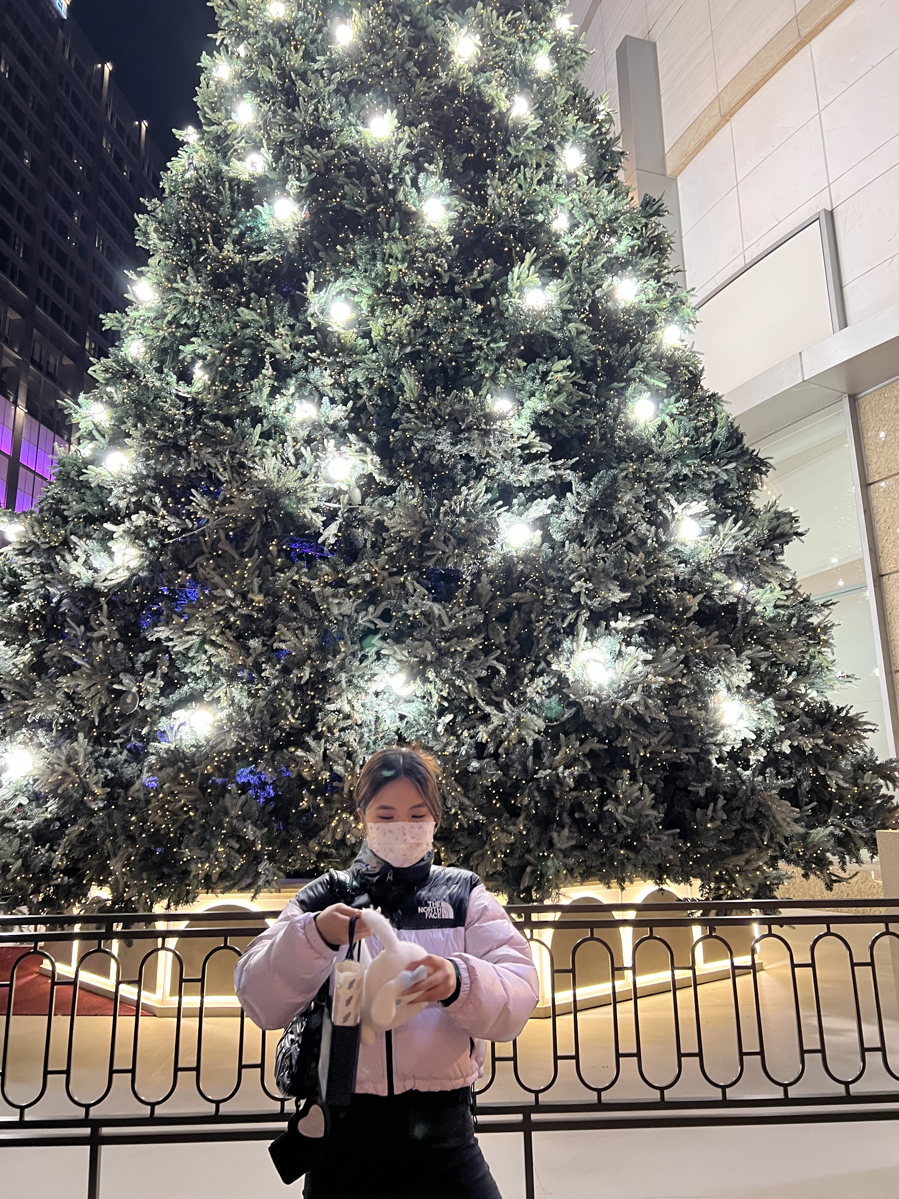 (W) The North Face Nuptse Short Jacket Lilac 착용 스타일 - 1