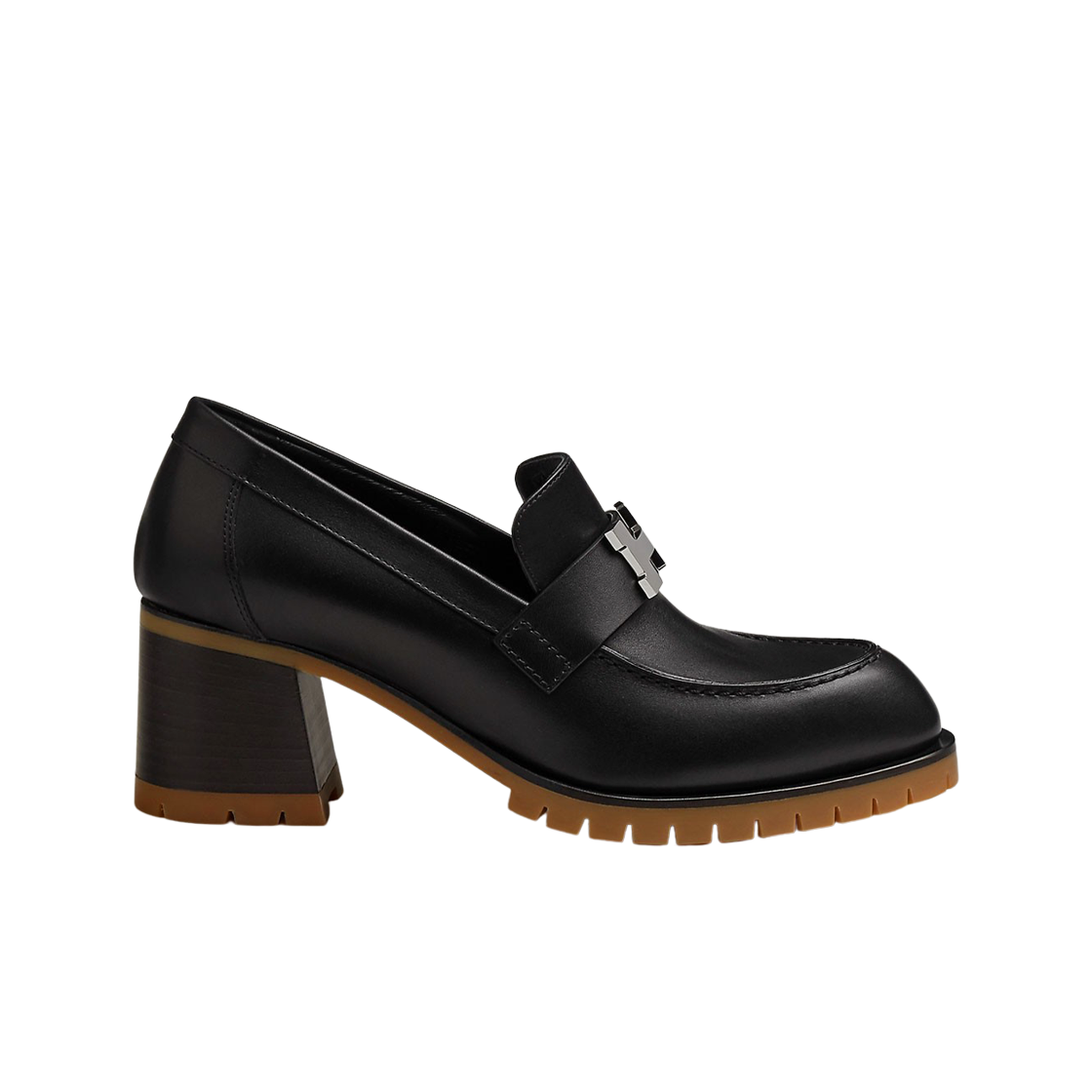 (W) 에르메스 포치 60 펌프스 카프스킨 & 팔라듐 하드웨어 누아((W) Hermes Foch 60 Pumps Calfskin & Palladium Noir) - 1