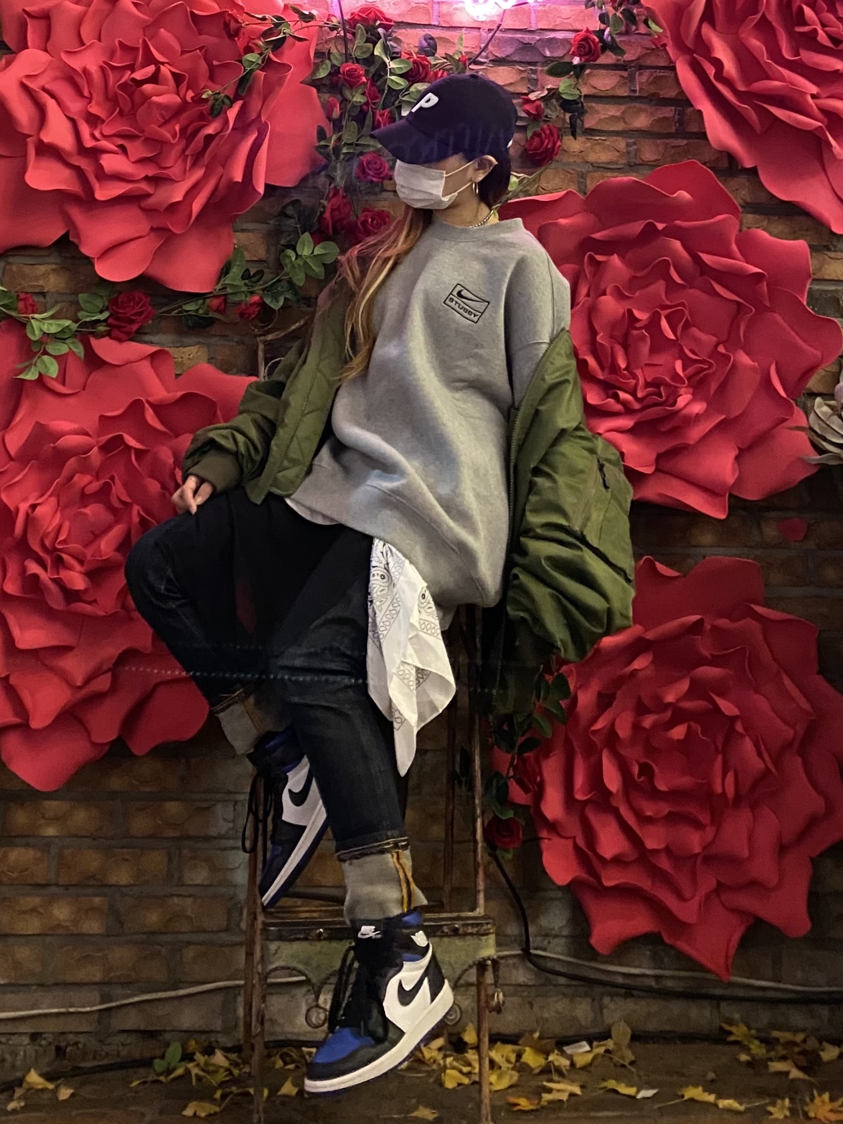 Palace P 6-Panel Black - 22FW, Nike x Stussy NRG BR Crew Fleece Grey 착용 스타일