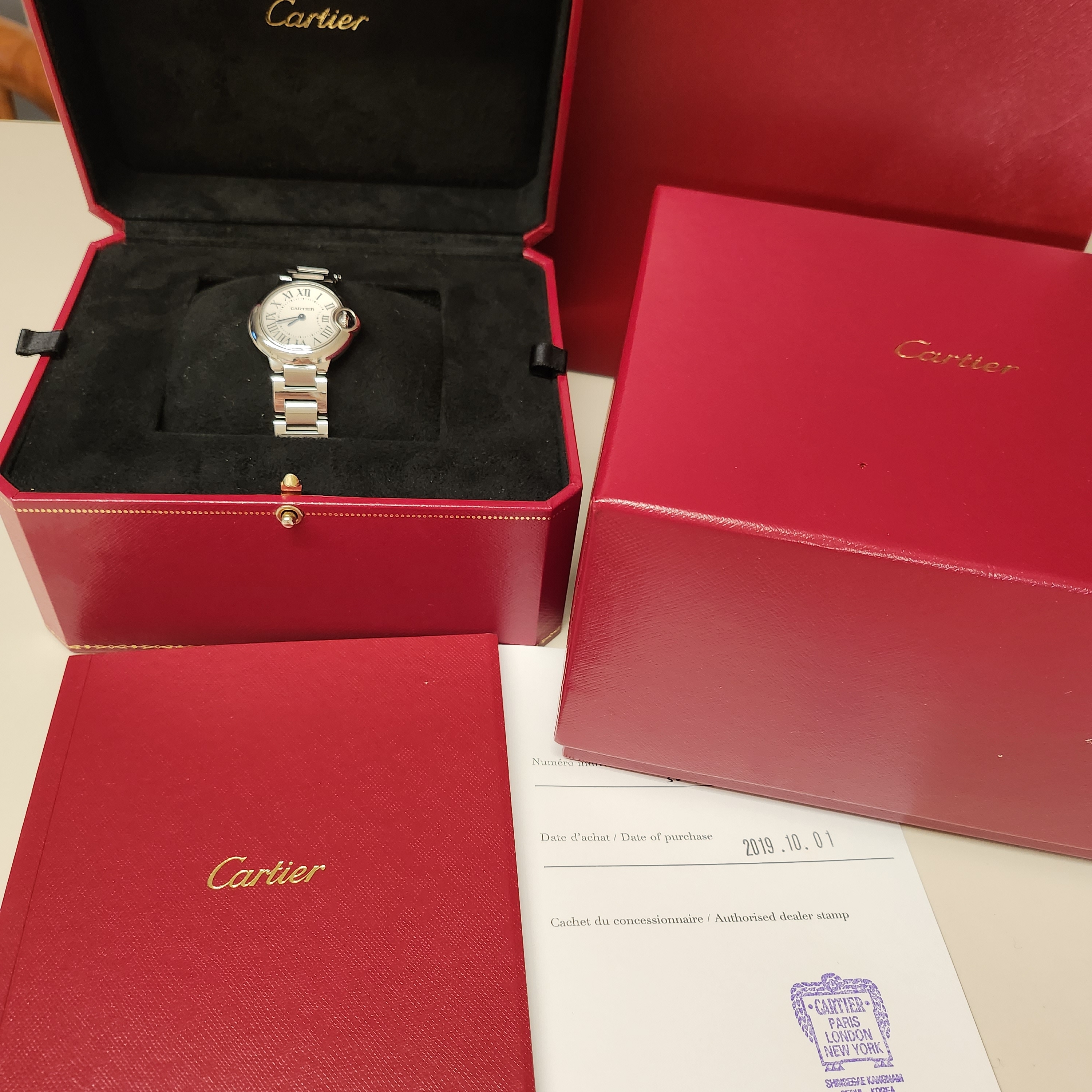 Cartier Ballon Bleu Watch 28 Quartz Steel Bracelet Steel 착용 스타일 - 3