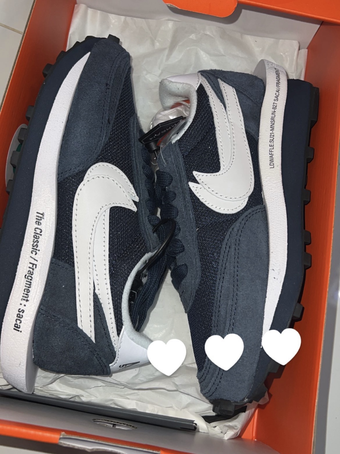 Nike x Sacai x Fragment LDWaffle Blackened Blue 착용 스타일