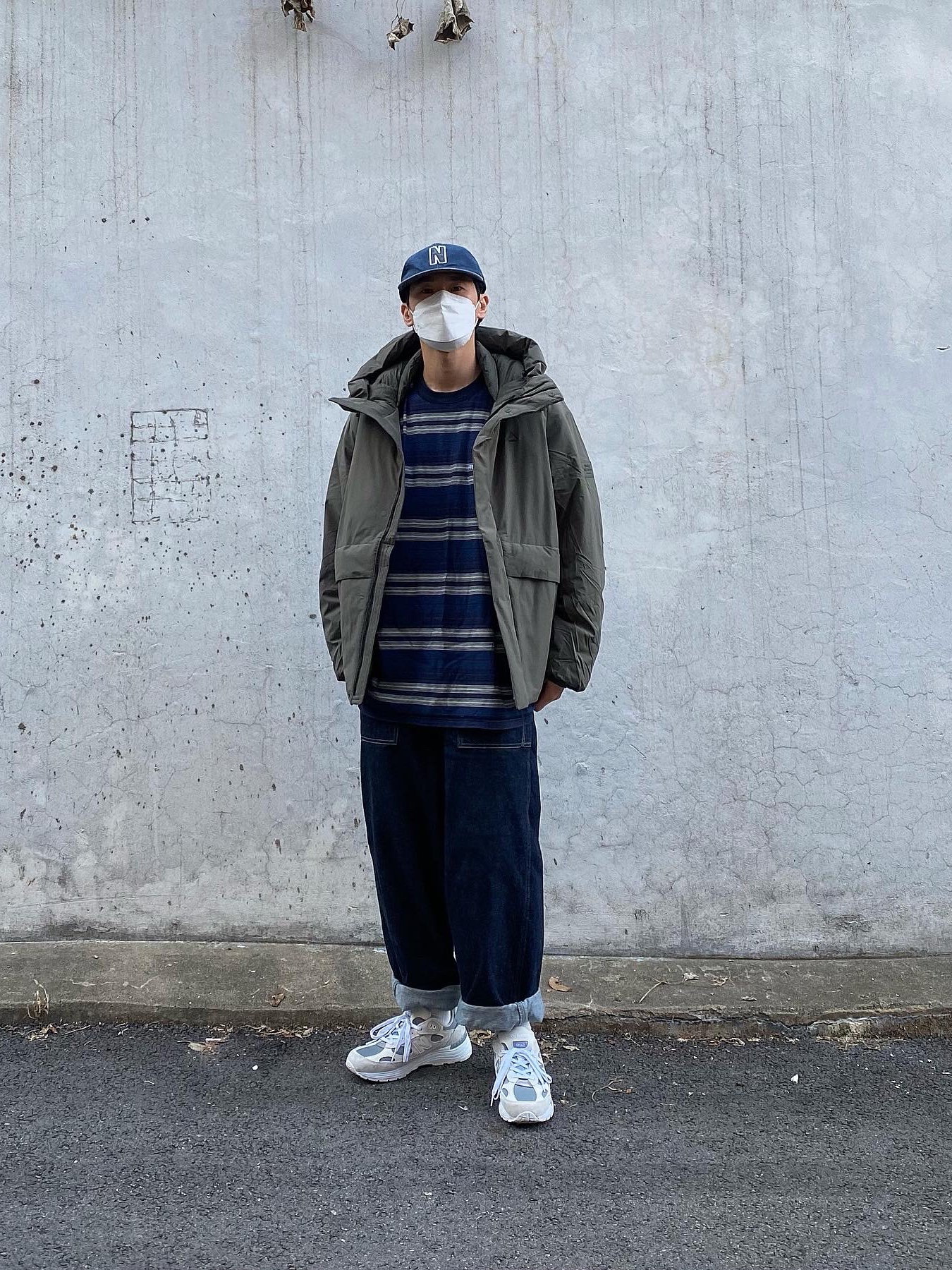 New Balance 992 Made in USA White Silver 착용 스타일 - 3