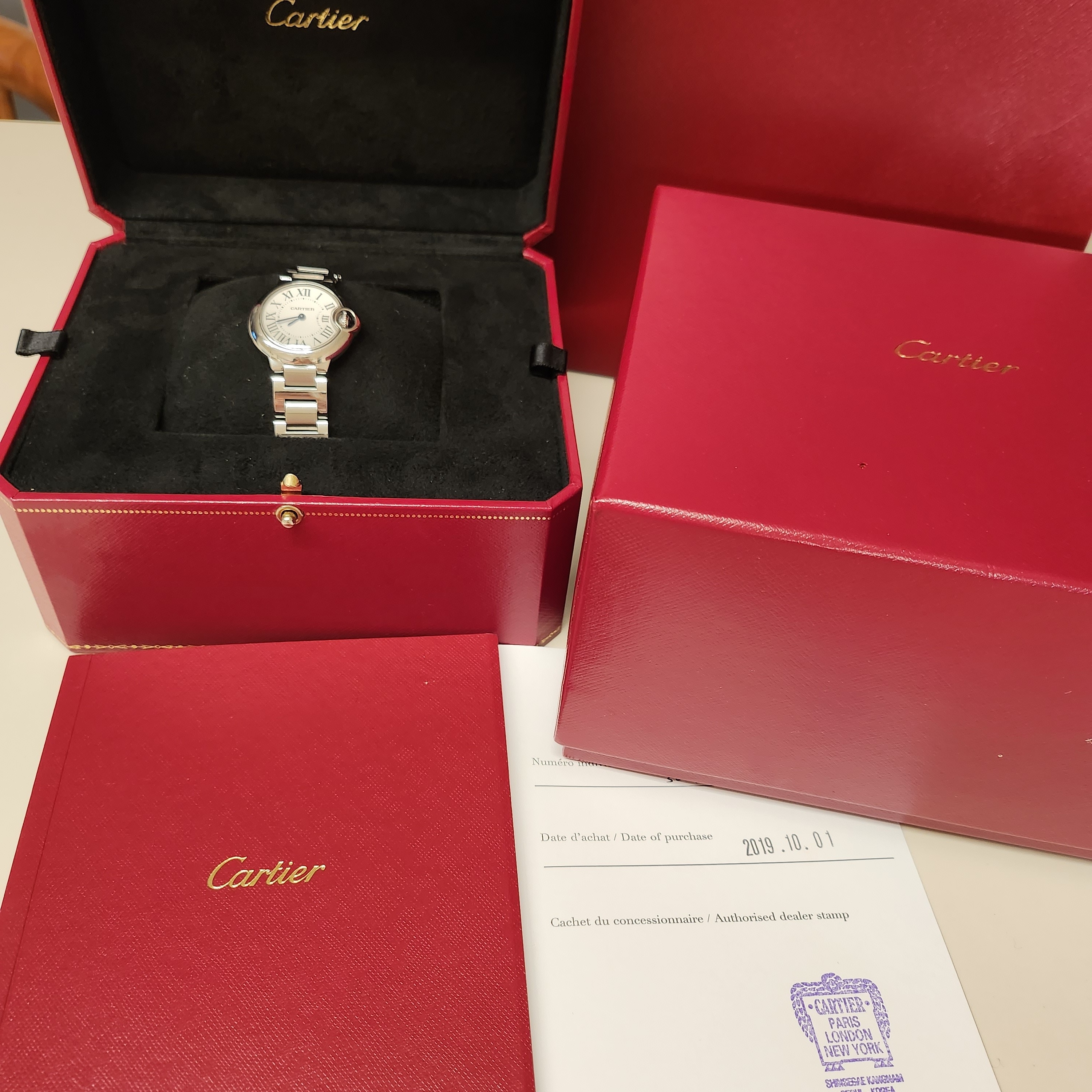 Cartier Ballon Bleu Watch 28 Quartz Steel Bracelet Steel 착용 스타일 - 3