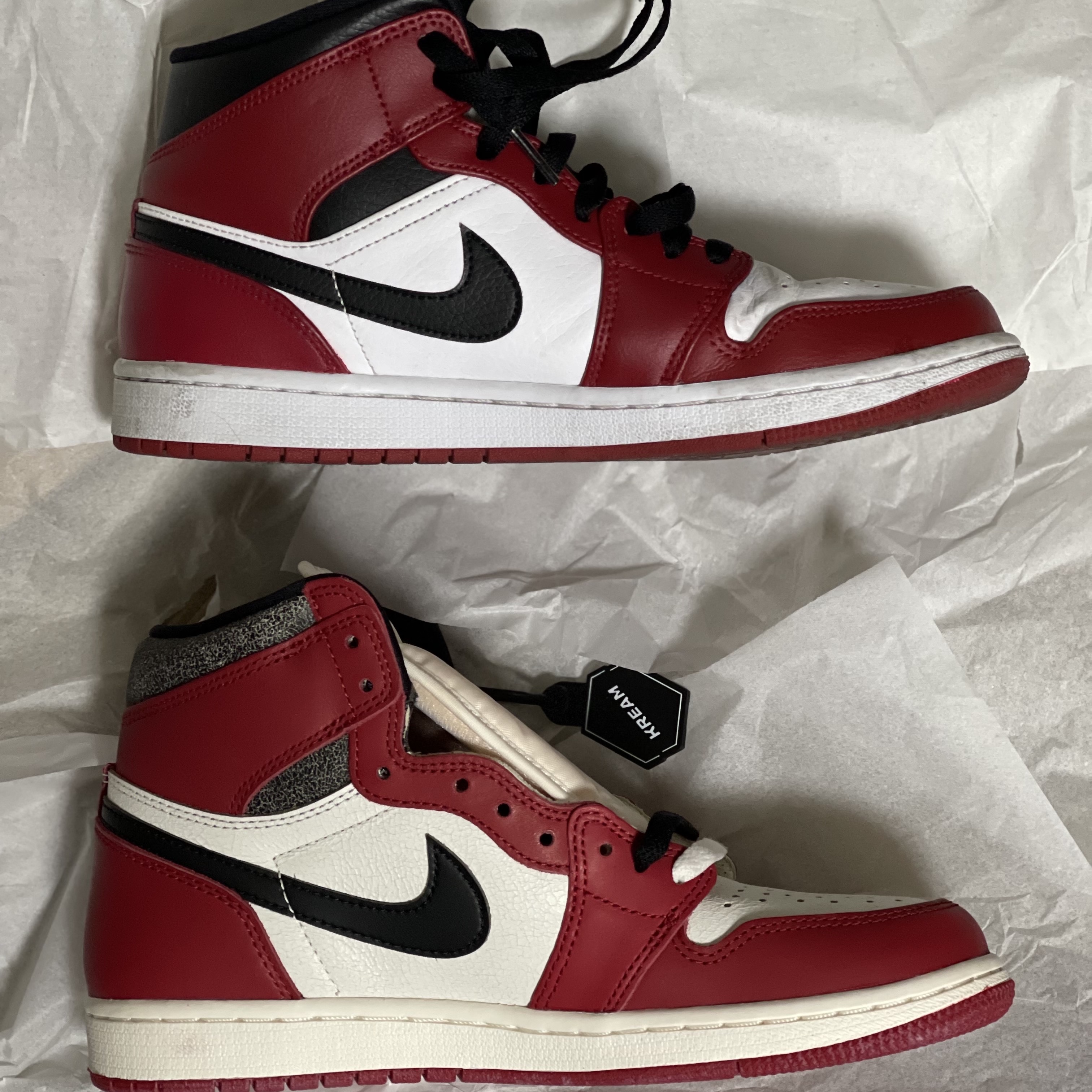 Jordan 1 Retro High OG Chicago 2022, Jordan 1 Mid Chicago 2020 착용 스타일 - 3