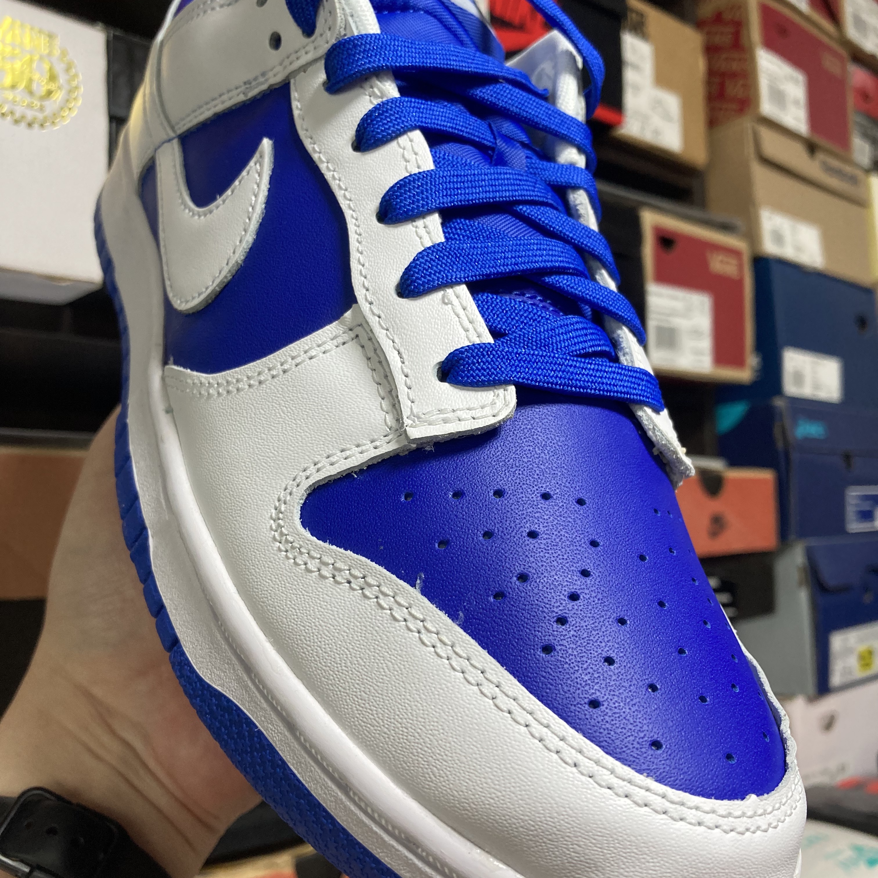 Nike Dunk Low Retro Racer Blue and White 착용 스타일 - 2