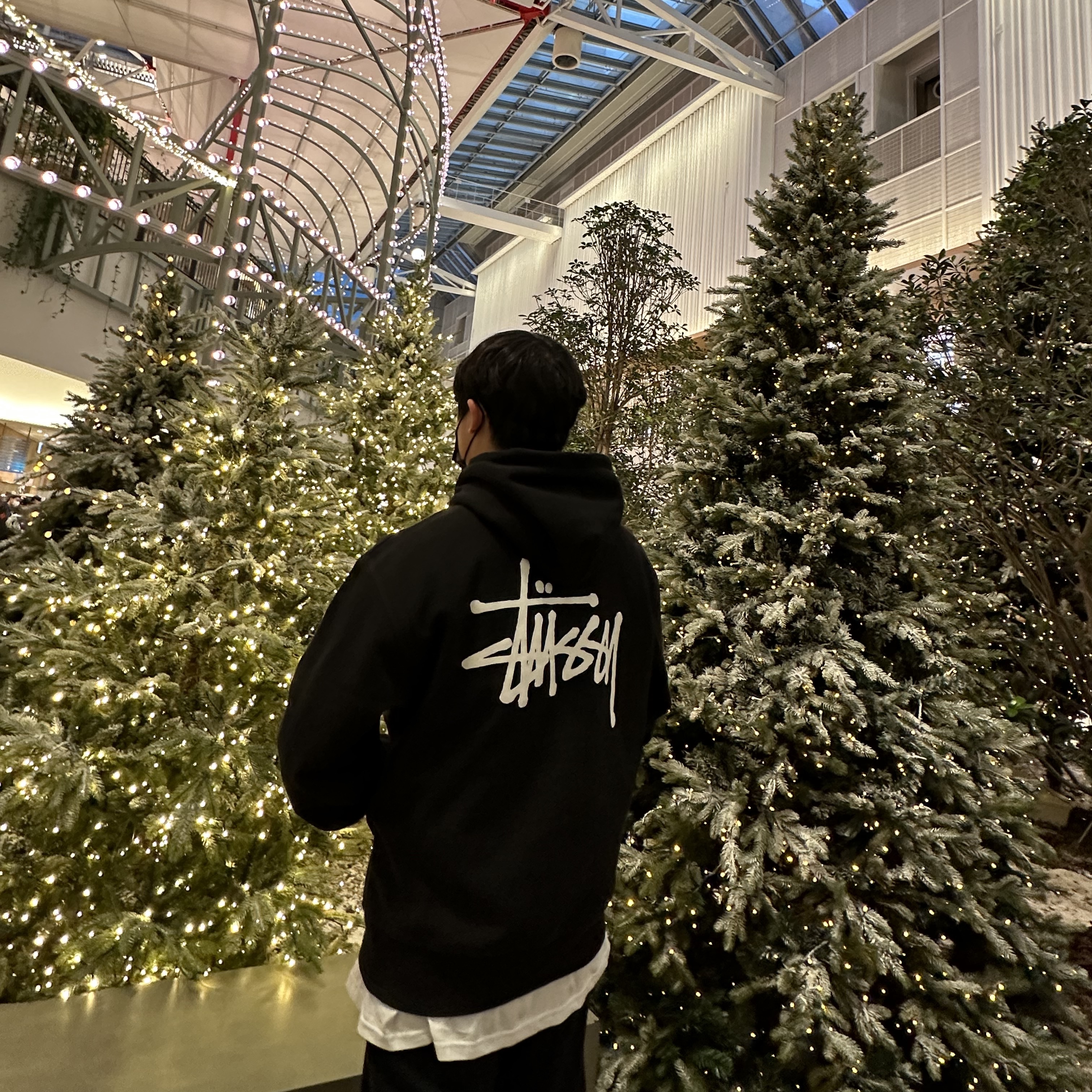Stussy Basic Stussy Hoodie Black 2022 착용 스타일