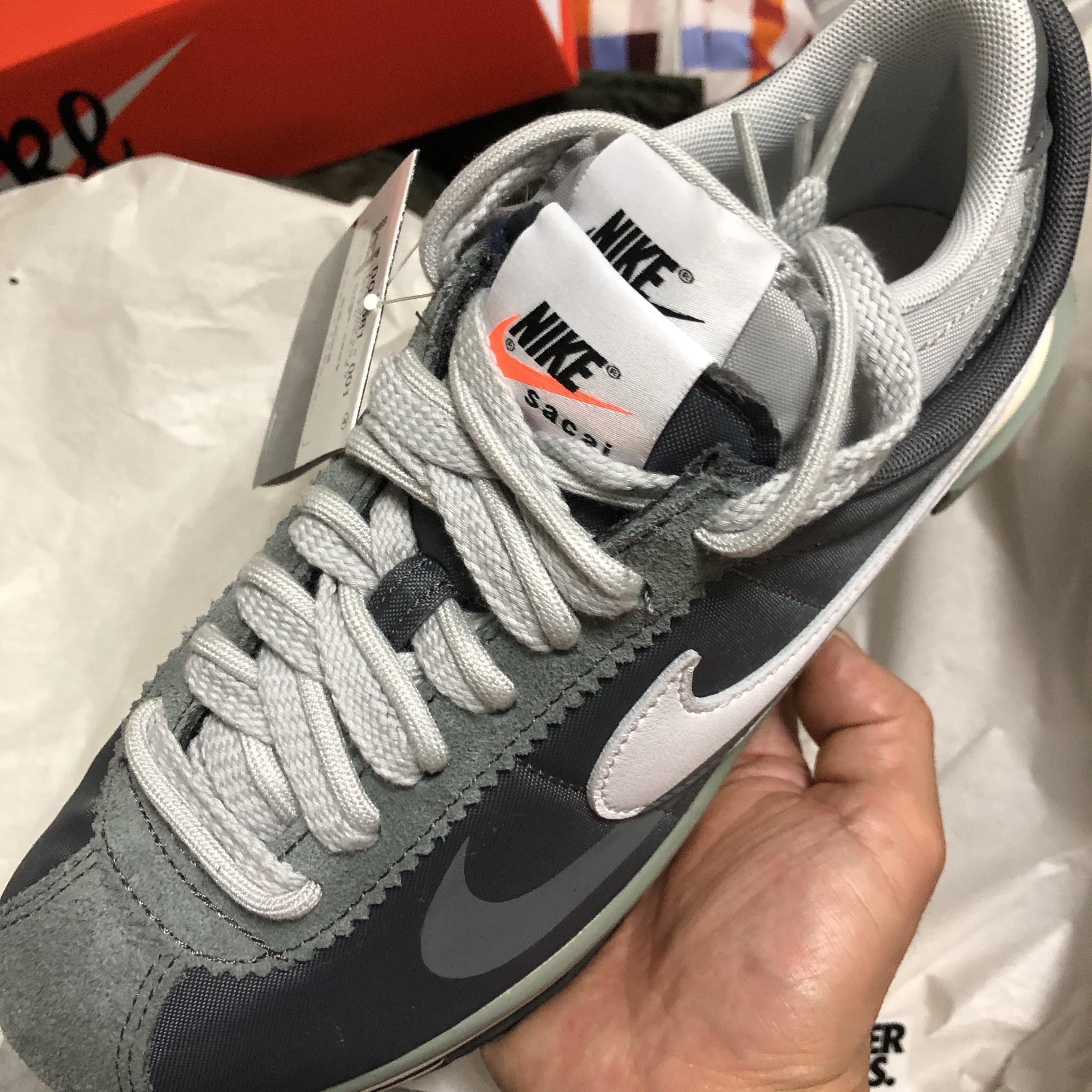 Nike x Sacai Zoom Cortez SP Iron Grey, Jordan 1 Retro High OG Chicago 2022 착용 스타일 - 2
