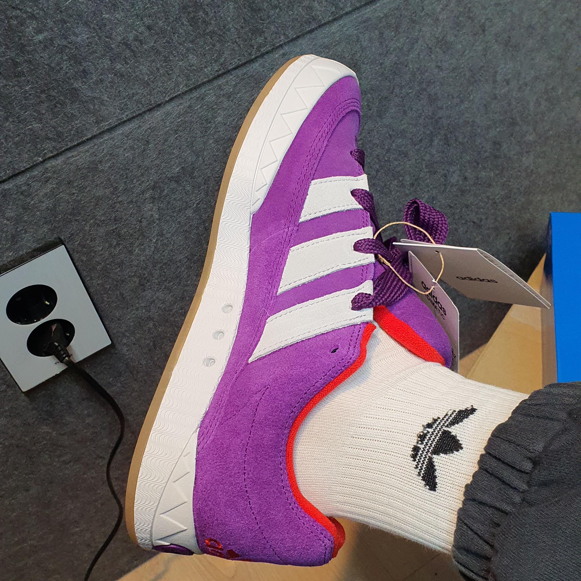 Adidas x Atmos Adimatic Glory Purple 착용 스타일 - 2